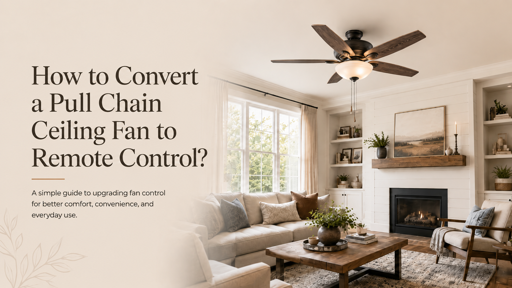 How to Convert a Pull Chain Ceiling Fan to Remote Control?