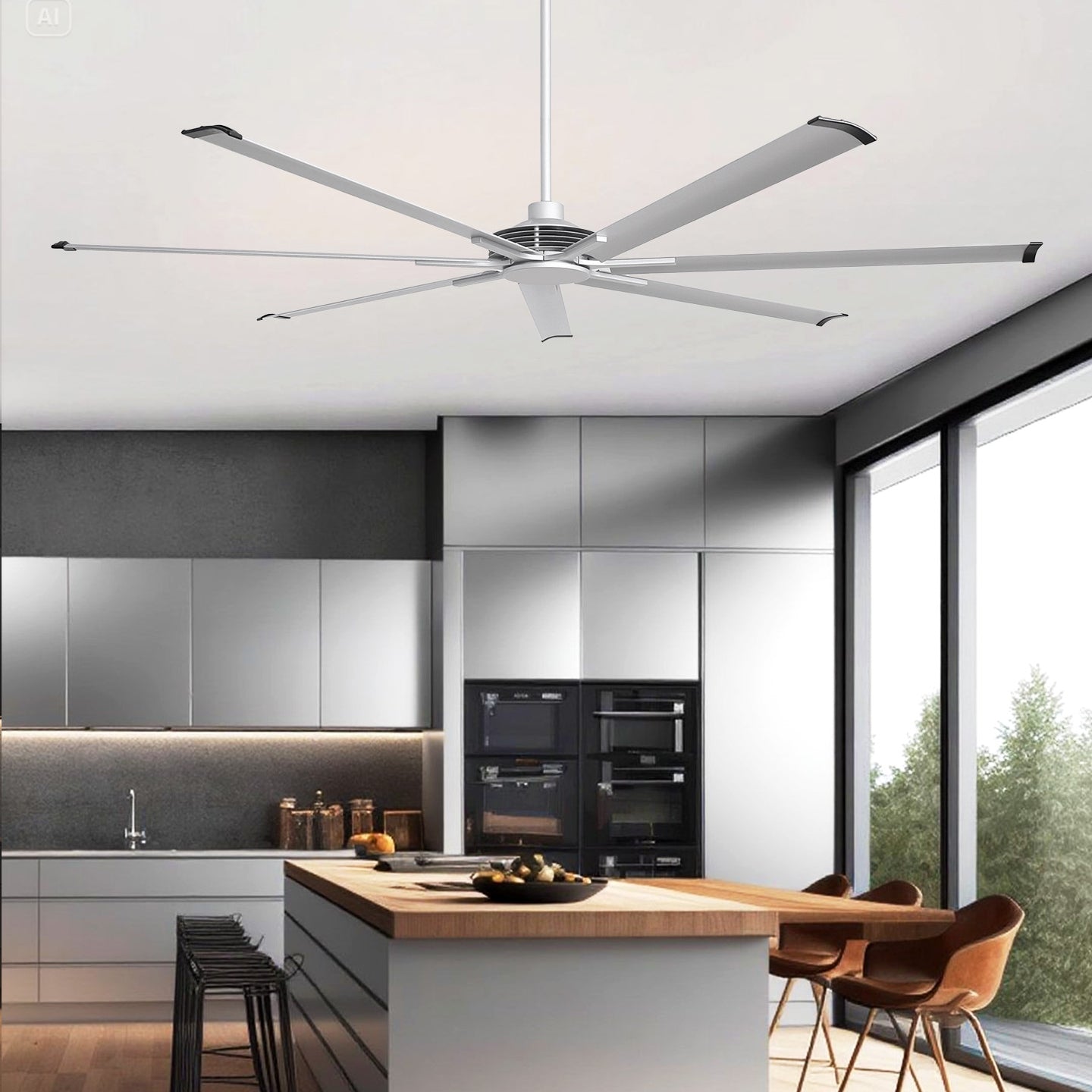84 Inch 100 Inch Silent Storm Extra Large Ceiling Fan with Remote Control