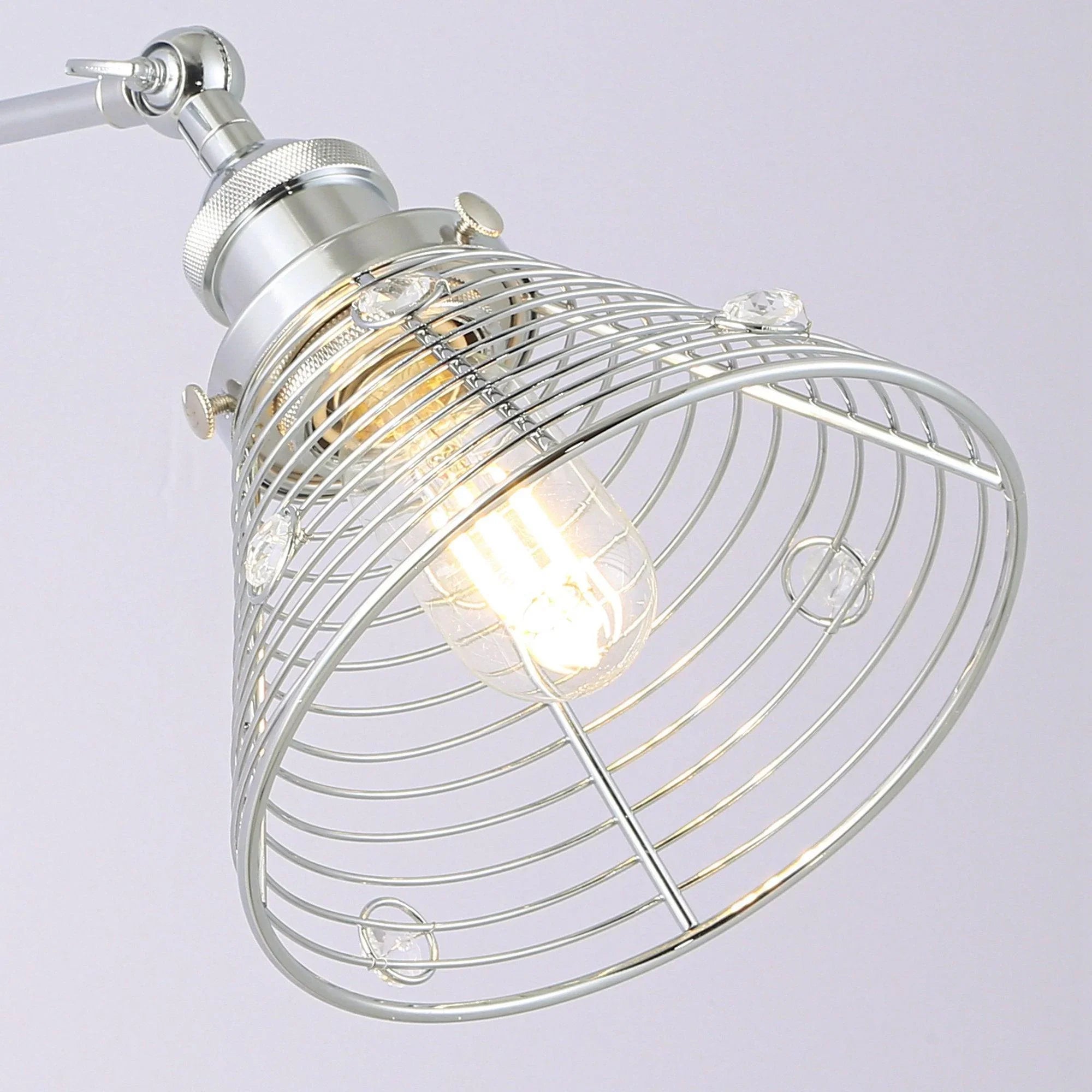 1-Light Modern Silver Wall Scone Light - ParrotUncle
