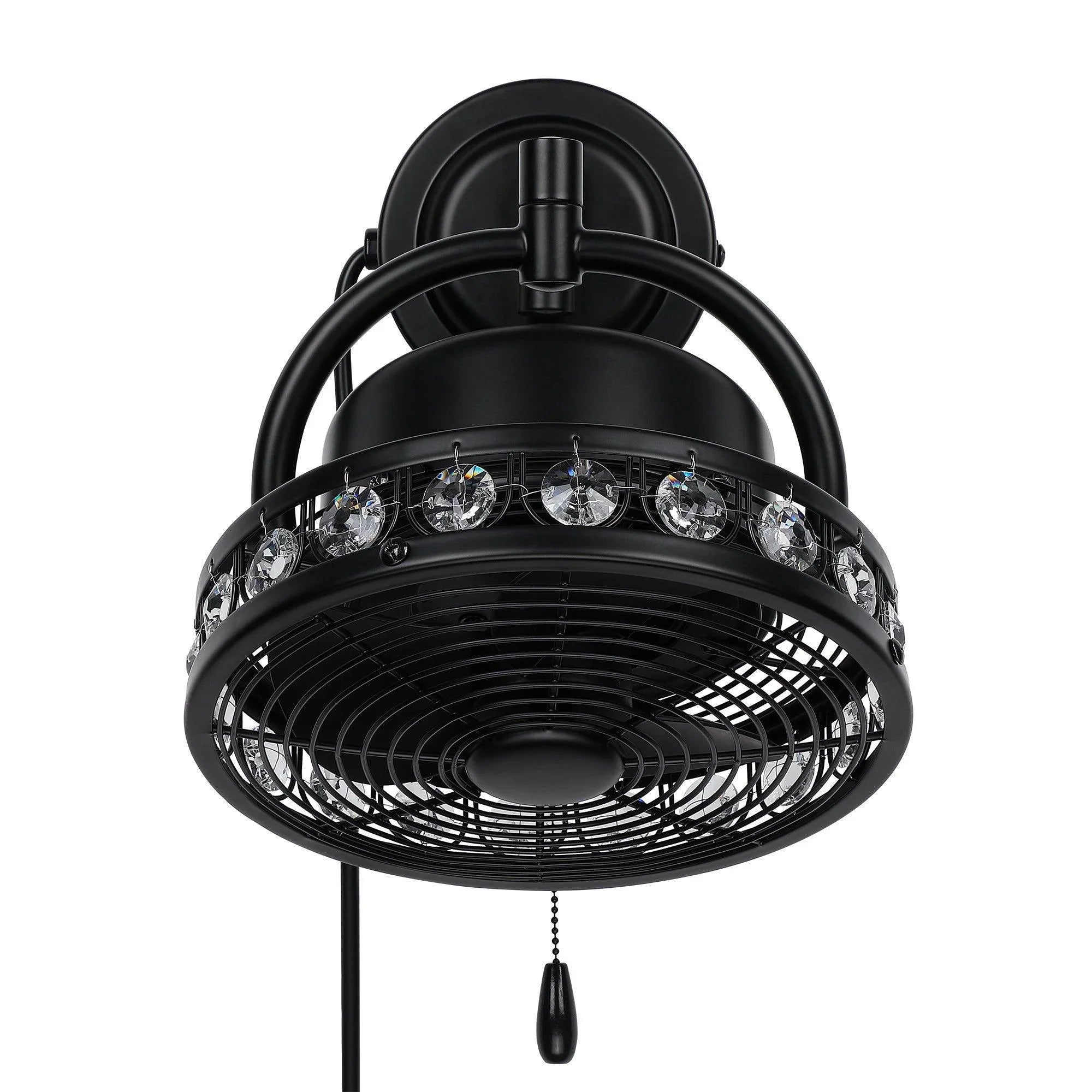 10" Modern Black Small Ceiling Fan with Pull Chain - ParrotUncle