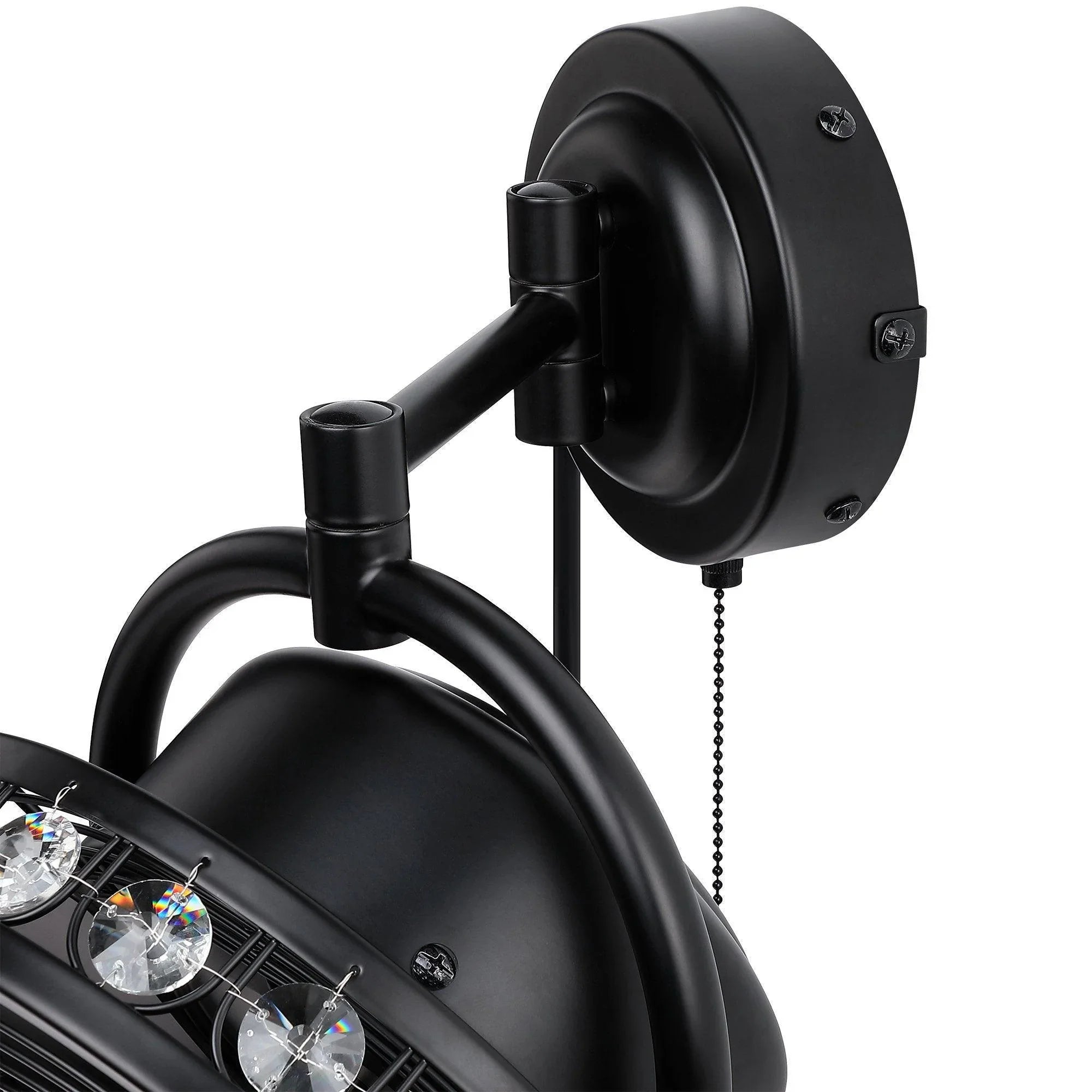 10" Modern Black Small Ceiling Fan with Pull Chain - ParrotUncle