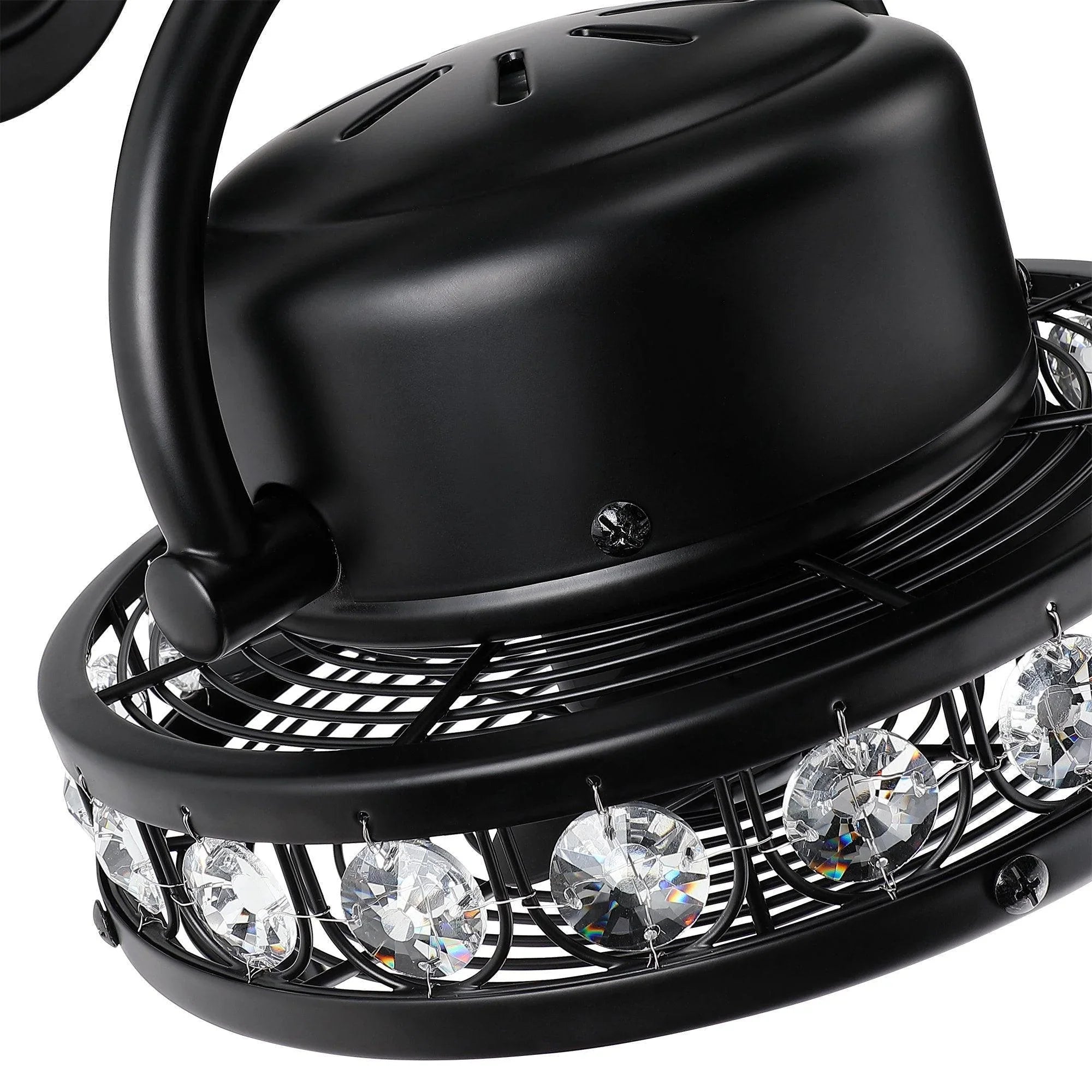 10" Modern Black Small Ceiling Fan with Pull Chain - ParrotUncle