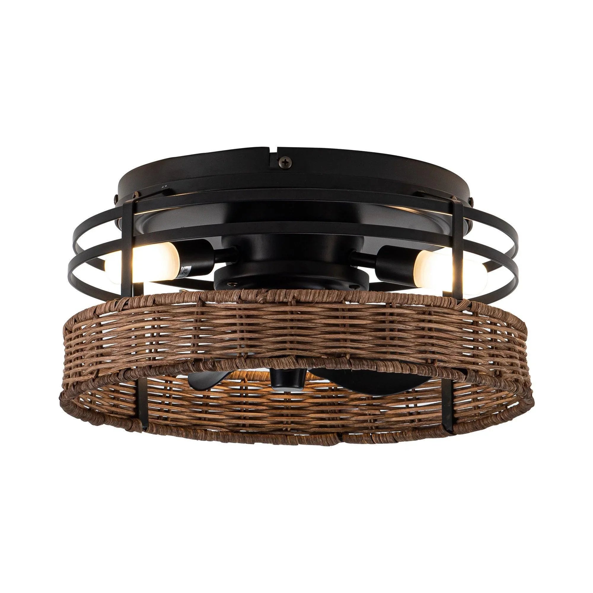 13" Farmhouse Flush Mount Reversible Ceiling Fan with Lighting and Remote Control - ParrotUncle