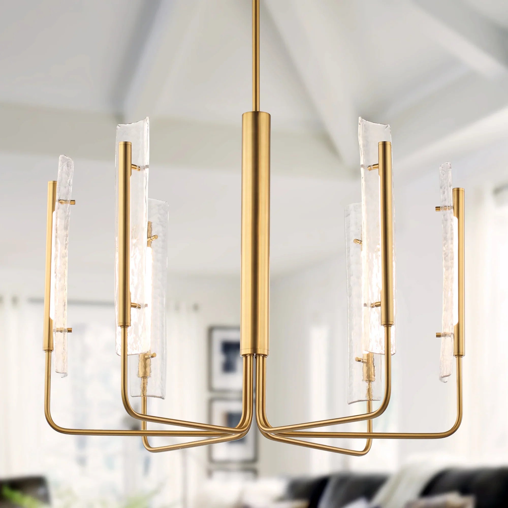 Perimost 34 Inch Faithe 6-Light Golden Luxury Chandelier