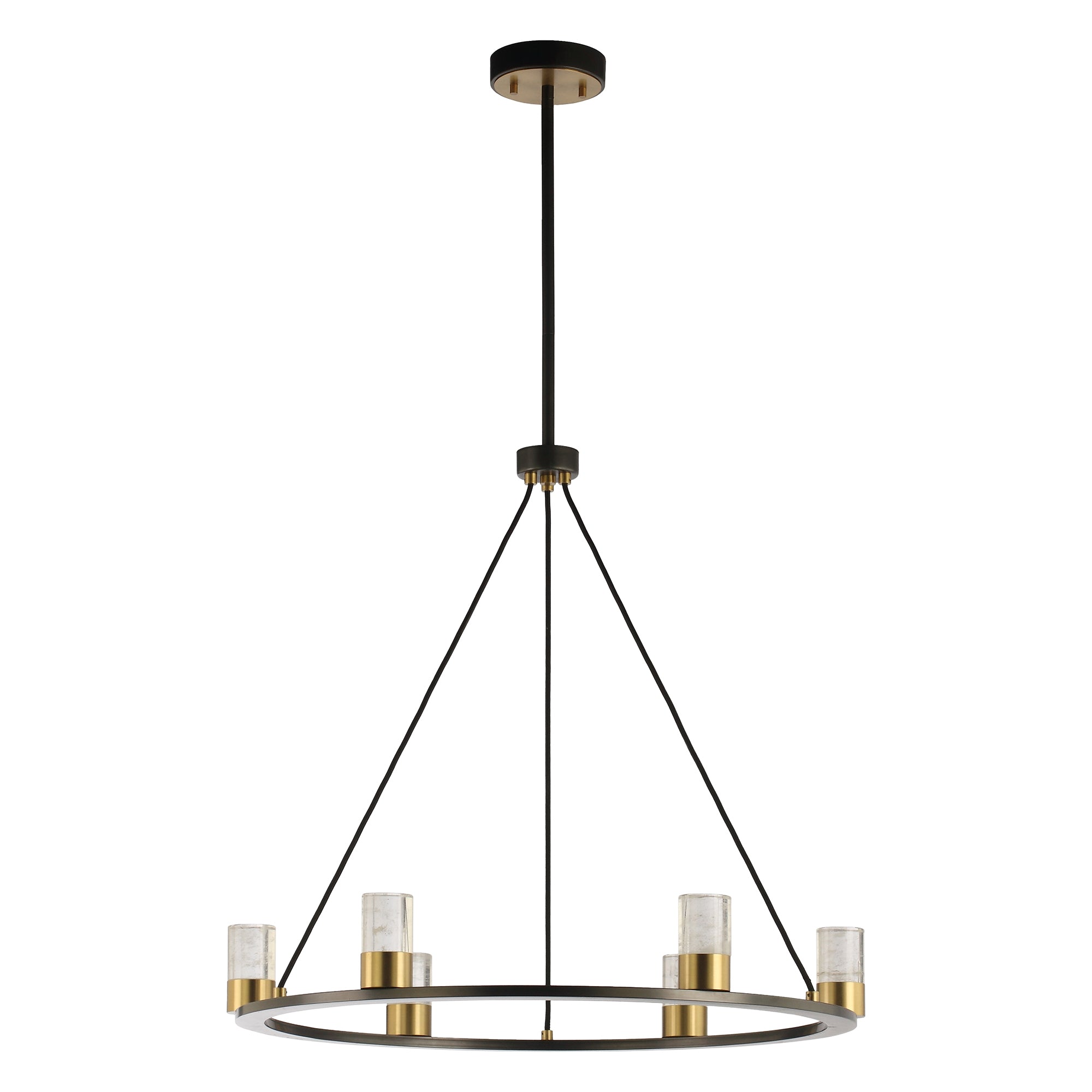 Perimost 31 Inch Alma 6-Light Black Modern Luxury Chandelier