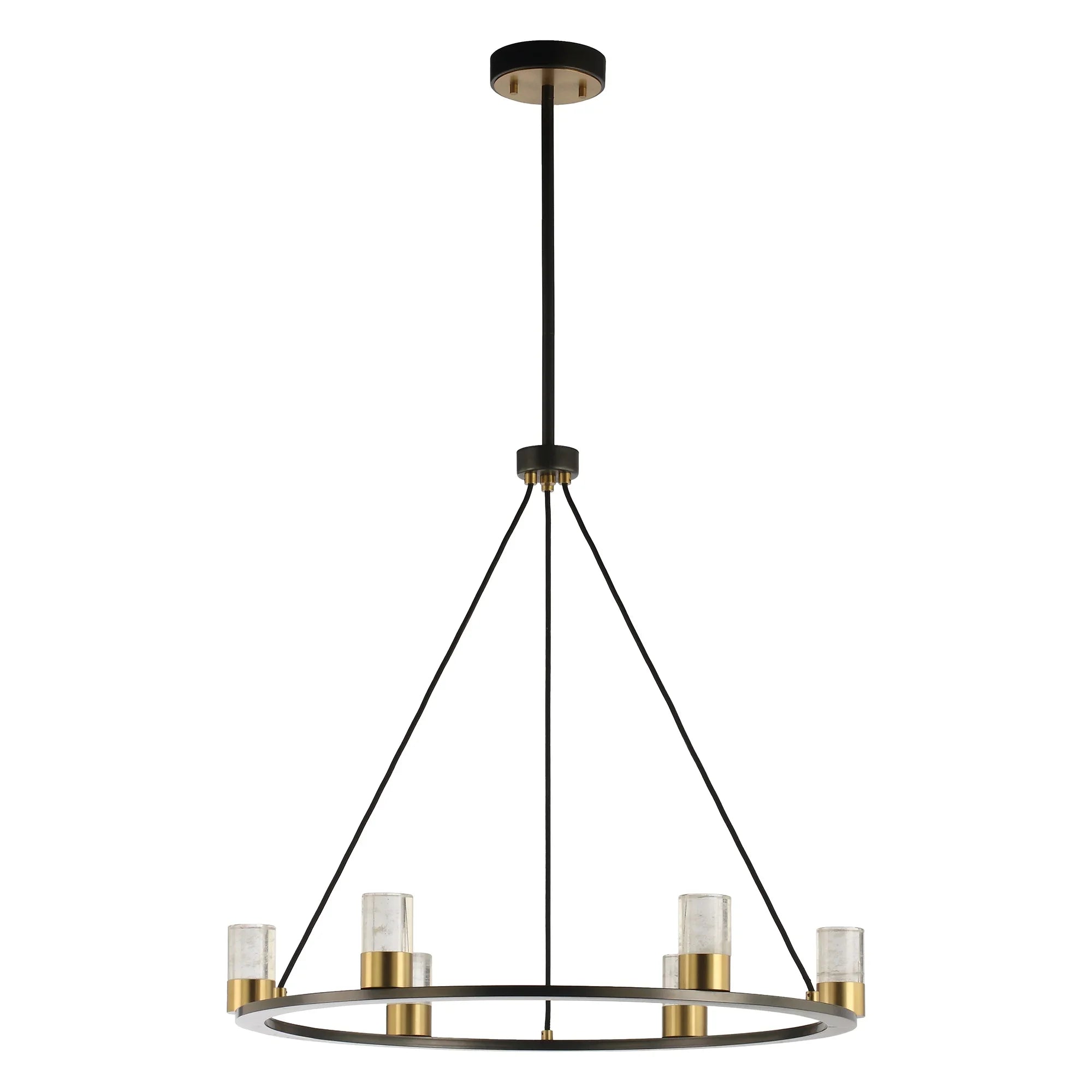 Perimost 31 Inch Alma 6-Light Black Modern Luxury Chandelier