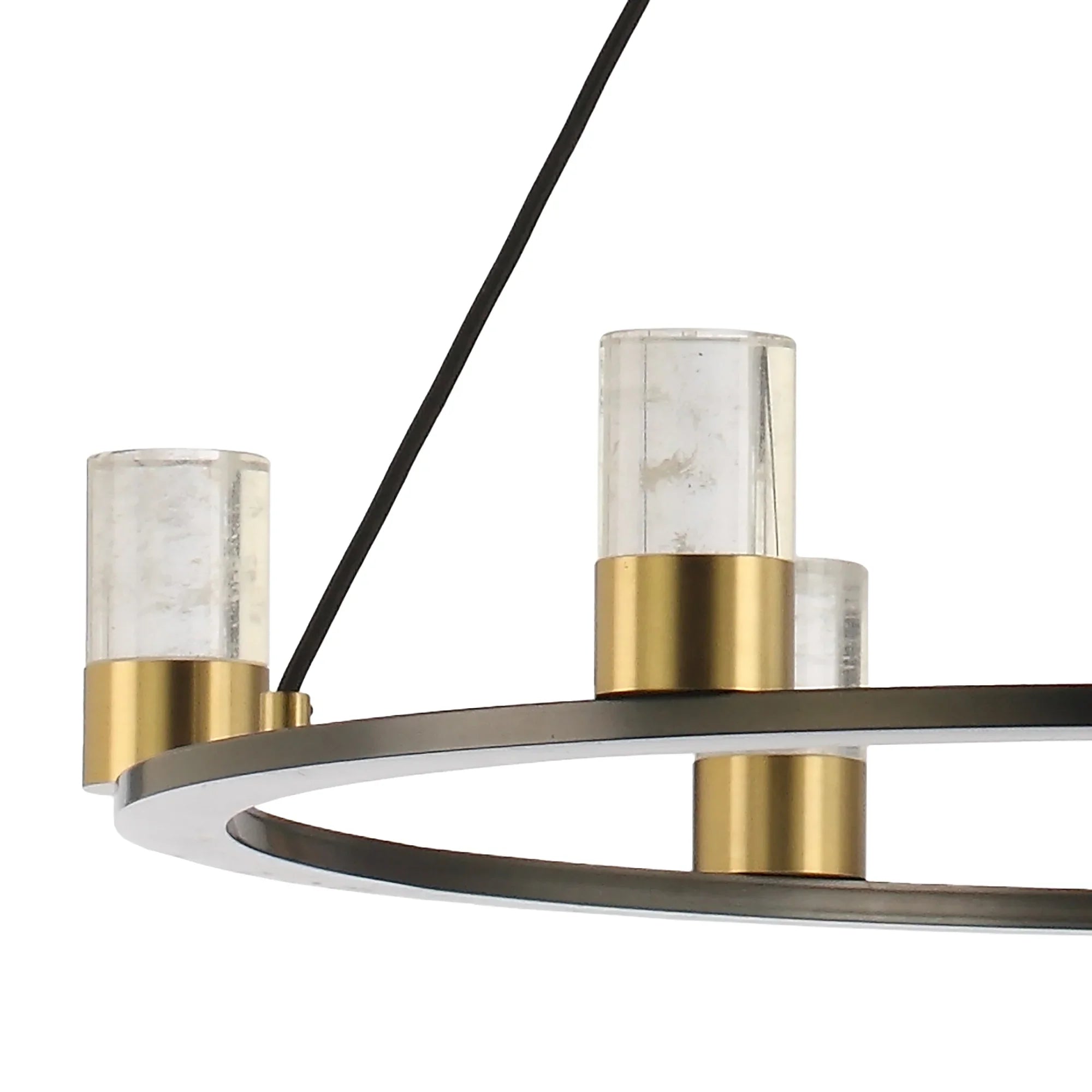 Perimost 31 Inch Alma 6-Light Black Modern Luxury Chandelier