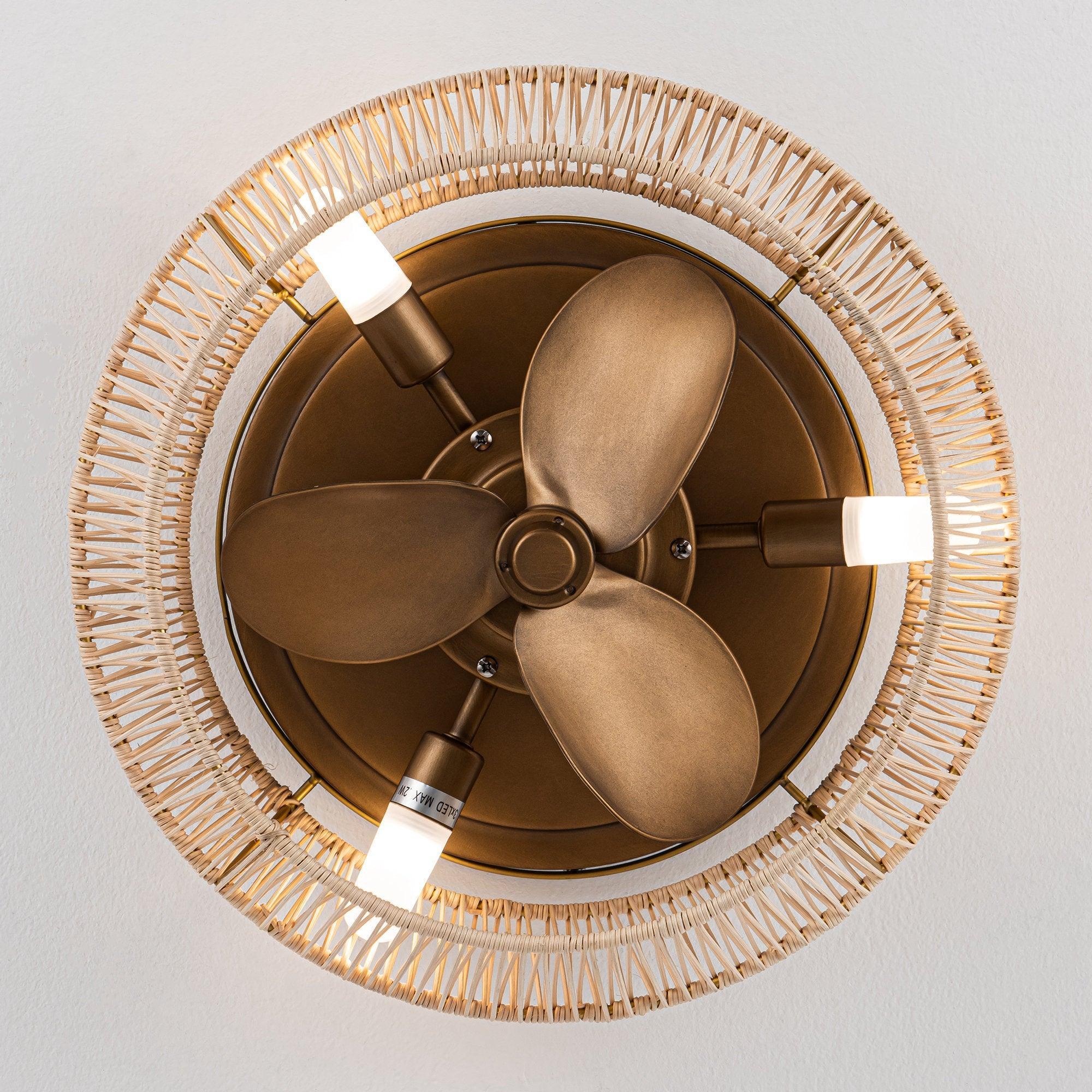 14" Farmhouse DC Motor Flush Mount Reversible Iron Ceiling Fan with LED Lighting and Remote Control - ParrotUncle