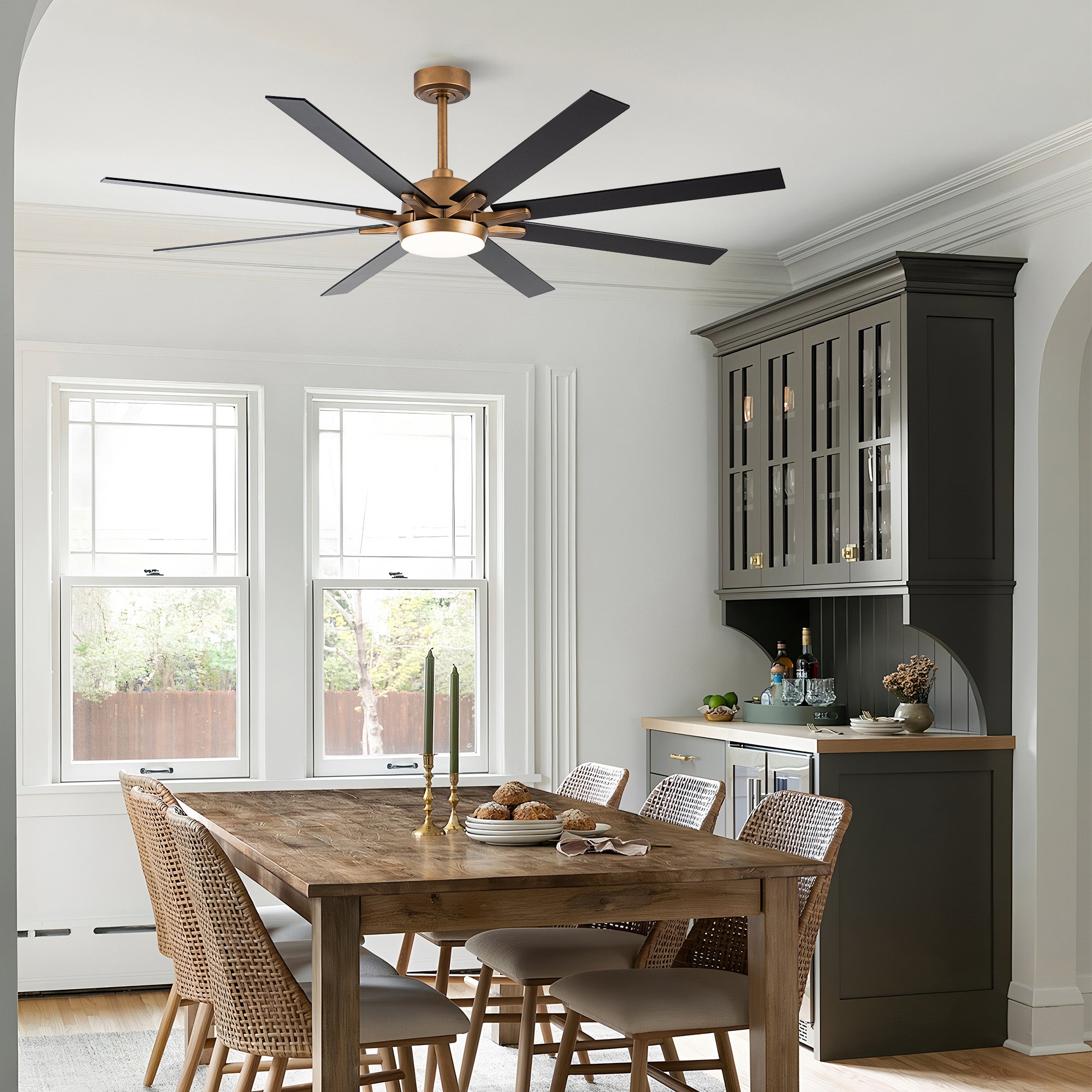 65" Balachandran Modern Brushed Nickel DC Motor Downrod Mount Ceiling Fan With Lighting And Remote Control