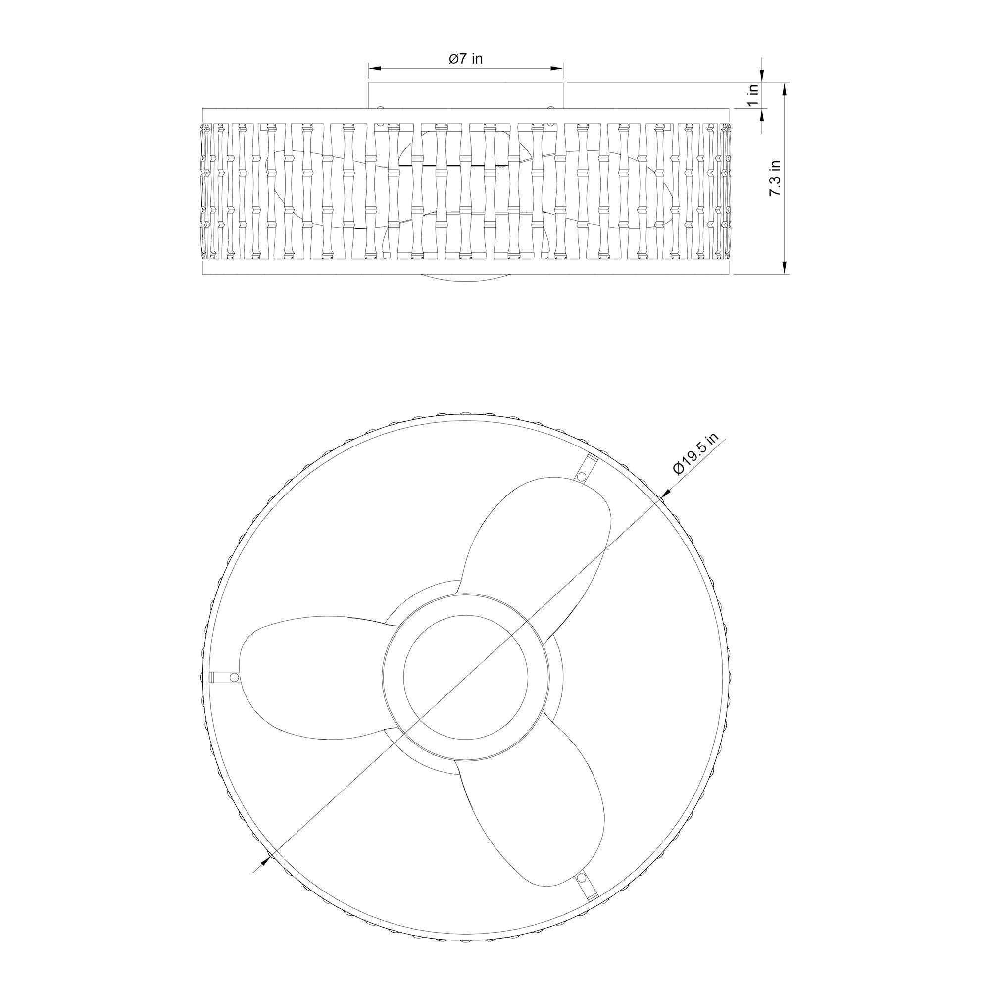 19.5" Farmhouse Flush Mount Reversible Ceiling Fan with LED Lighting and Remote Control - ParrotUncle