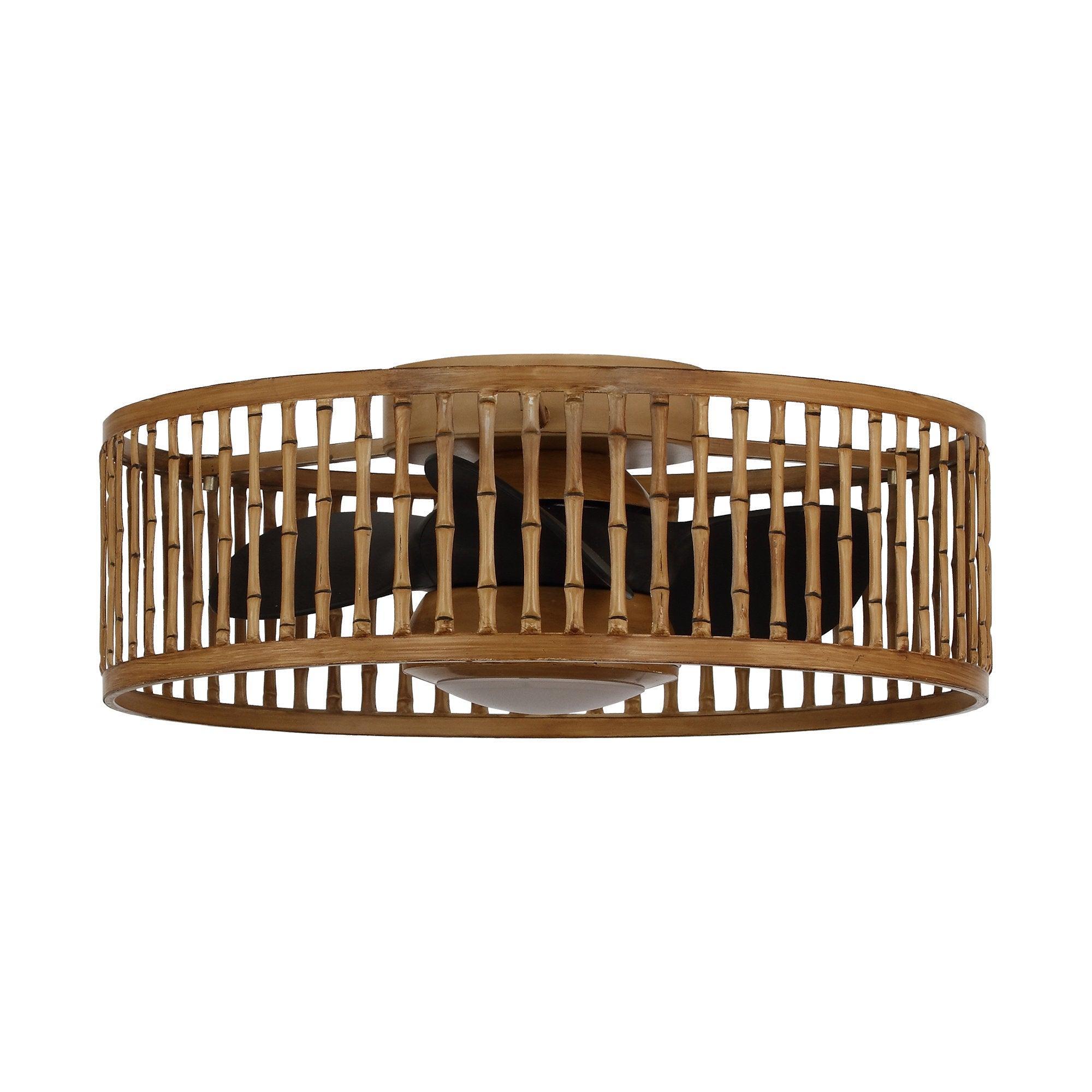 19.5" Farmhouse Flush Mount Reversible Ceiling Fan with LED Lighting and Remote Control - ParrotUncle