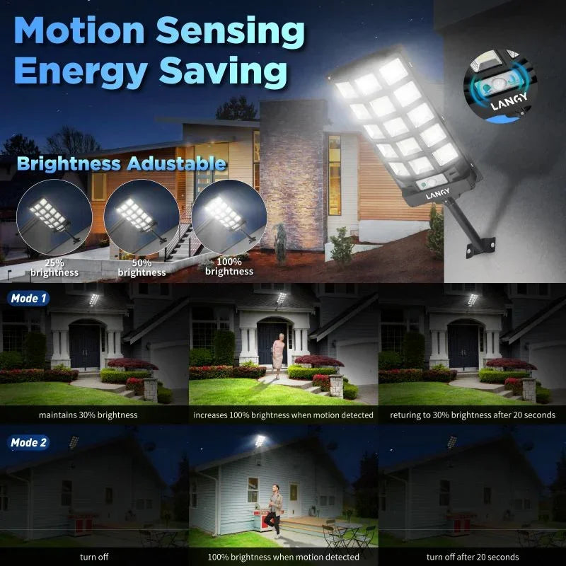 60W 90W Solar Outdoor Dusk to Dawn Lights with Remote Control