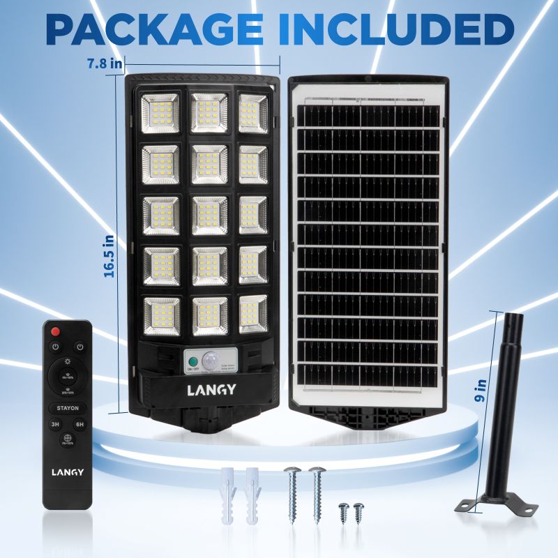 60W 90W Solar Outdoor Dusk to Dawn Lights with Remote Control