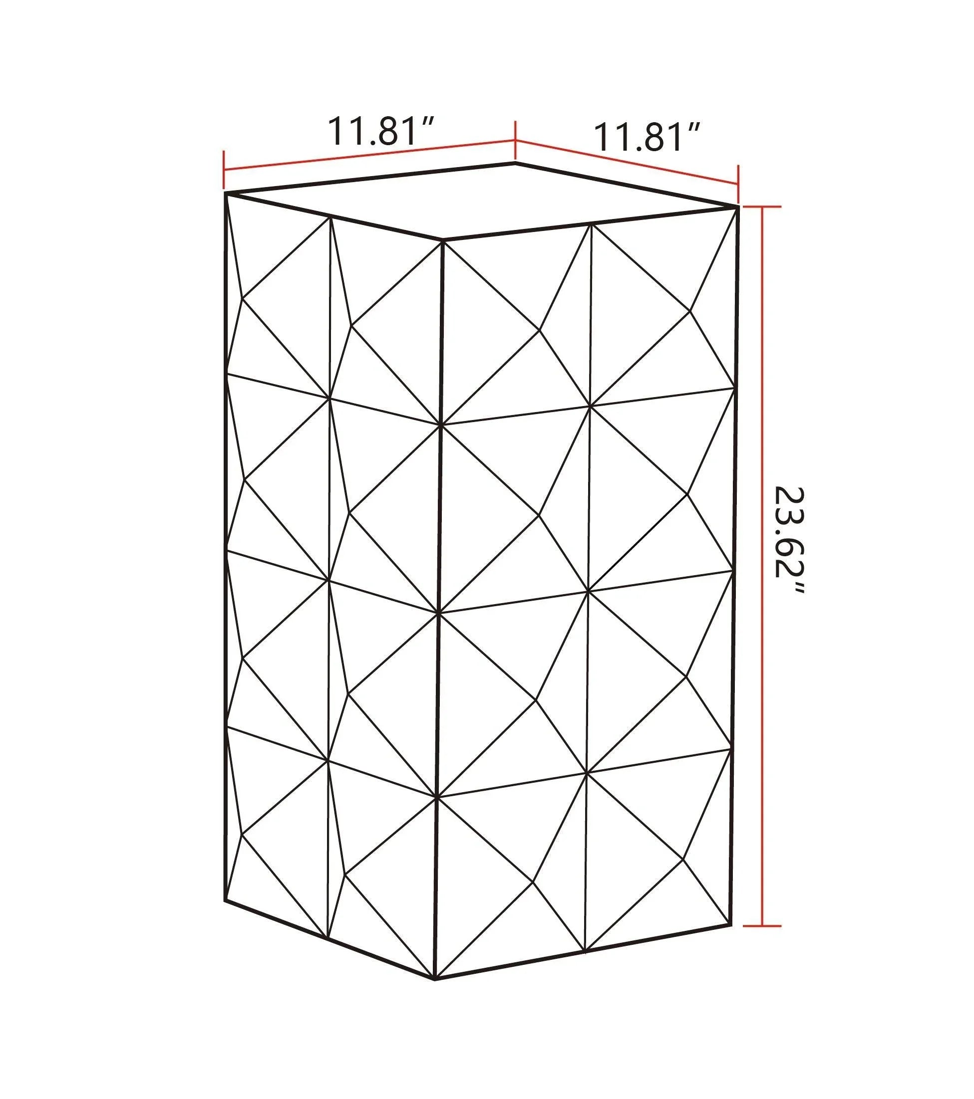 Mesa de centro retro de MDF con diseño tridimensional en relieve de 61 cm de altura
