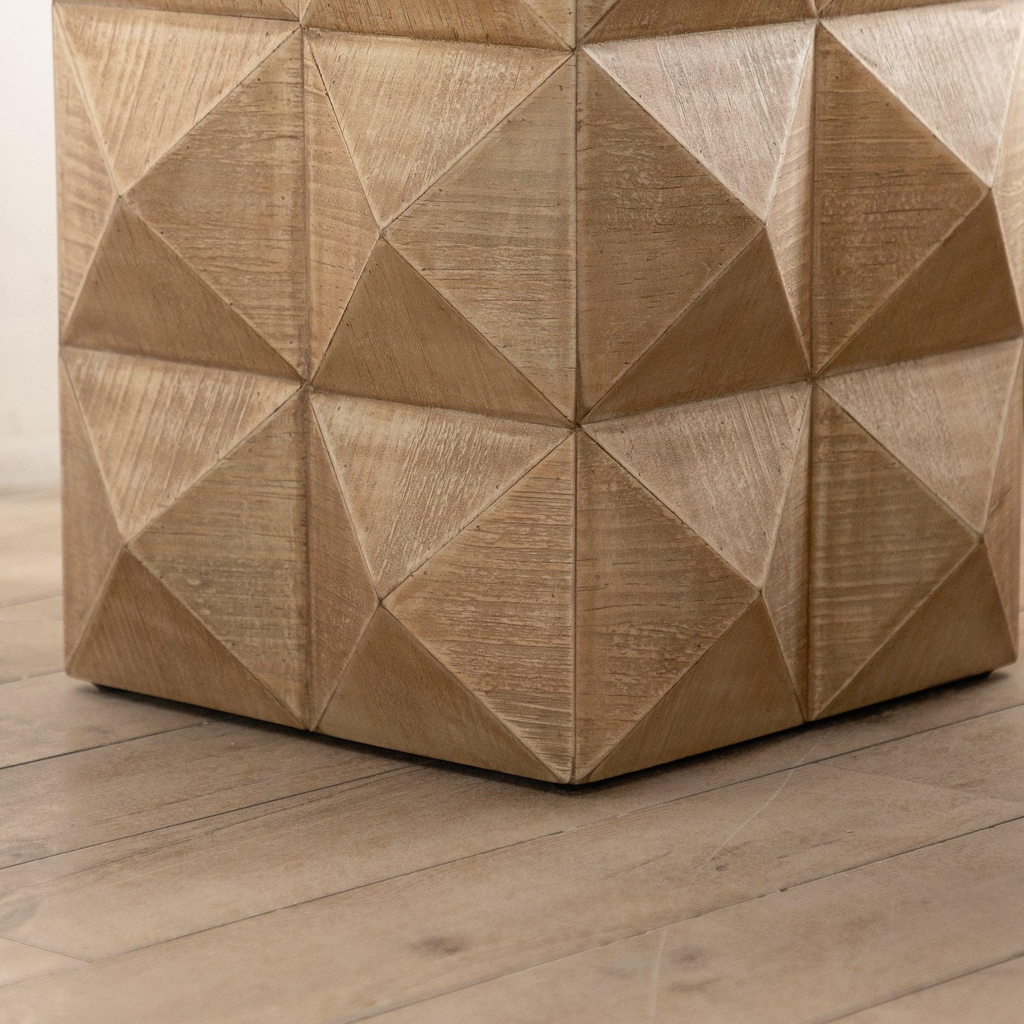 Mesa de centro retro de MDF con diseño tridimensional en relieve de 61 cm de altura