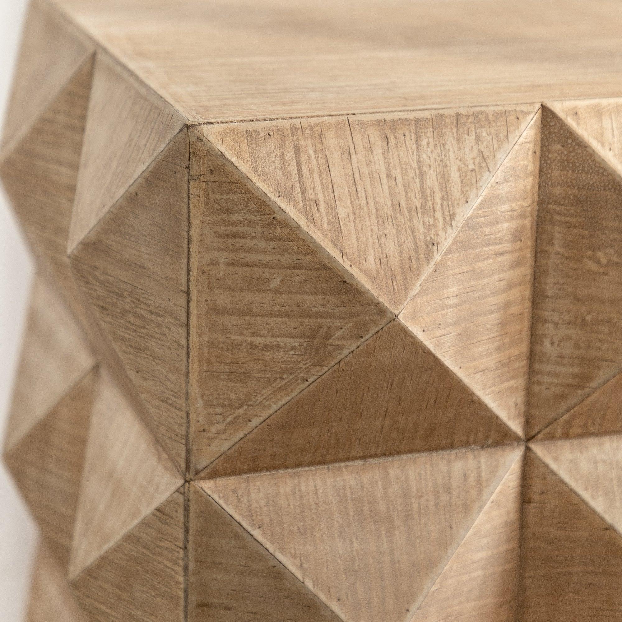 Mesa de centro retro de MDF con diseño tridimensional en relieve de 61 cm de altura