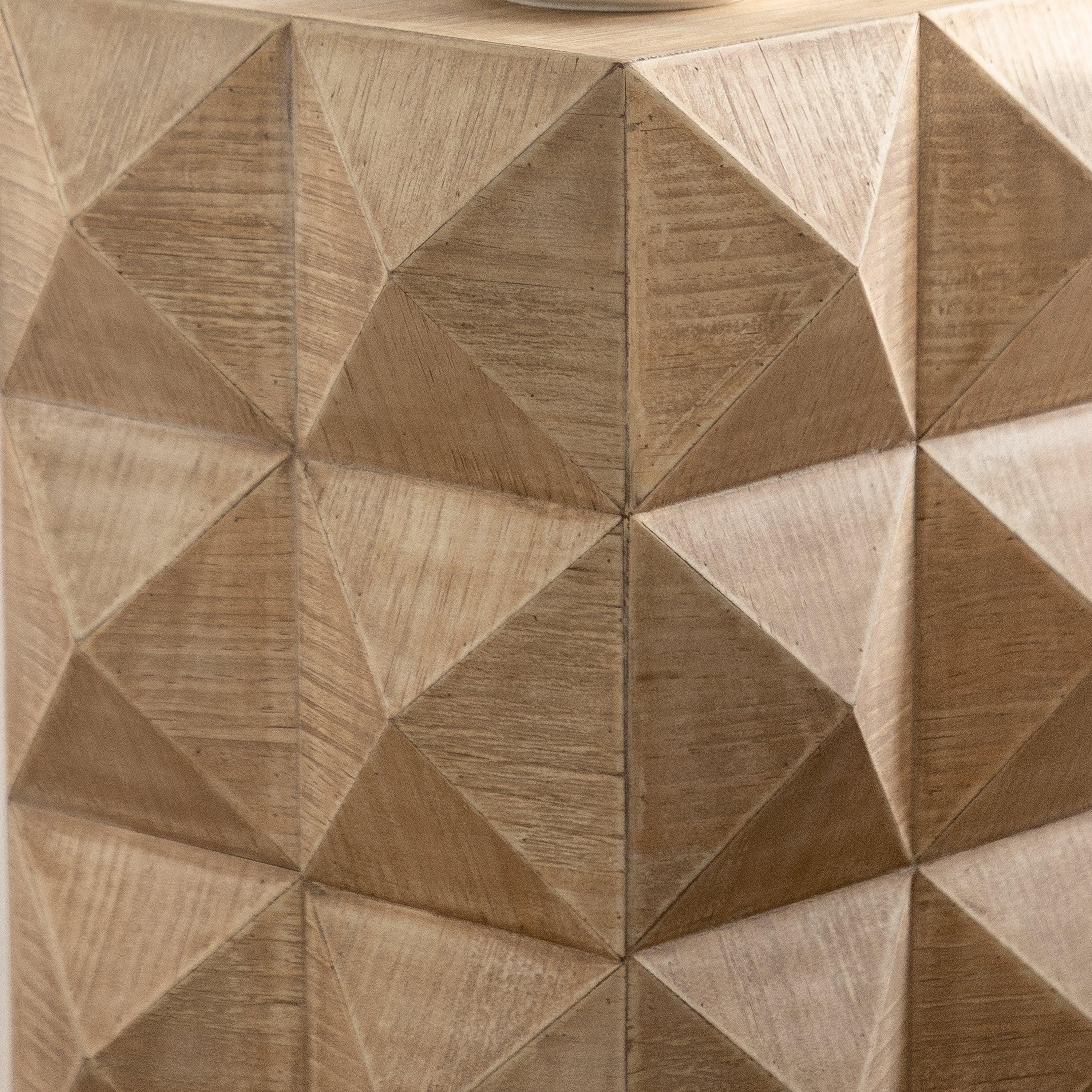 Mesa de centro retro de MDF con diseño tridimensional en relieve de 61 cm de altura