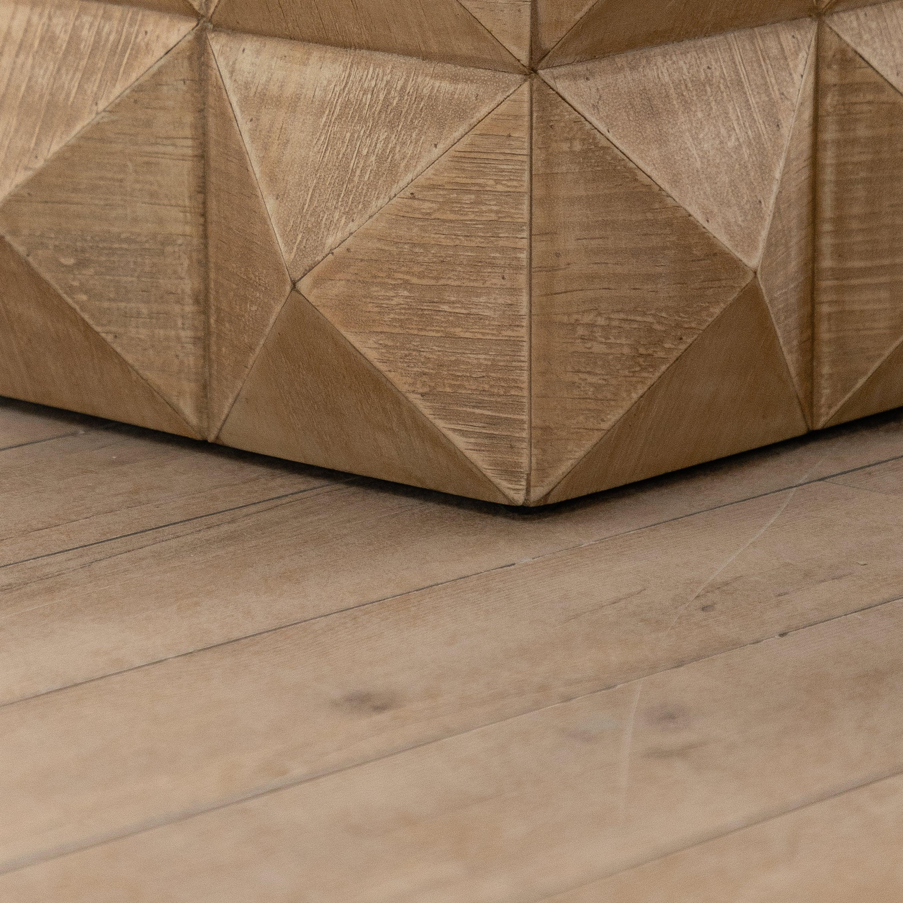 Mesa de centro retro de MDF con diseño tridimensional en relieve de 61 cm de altura