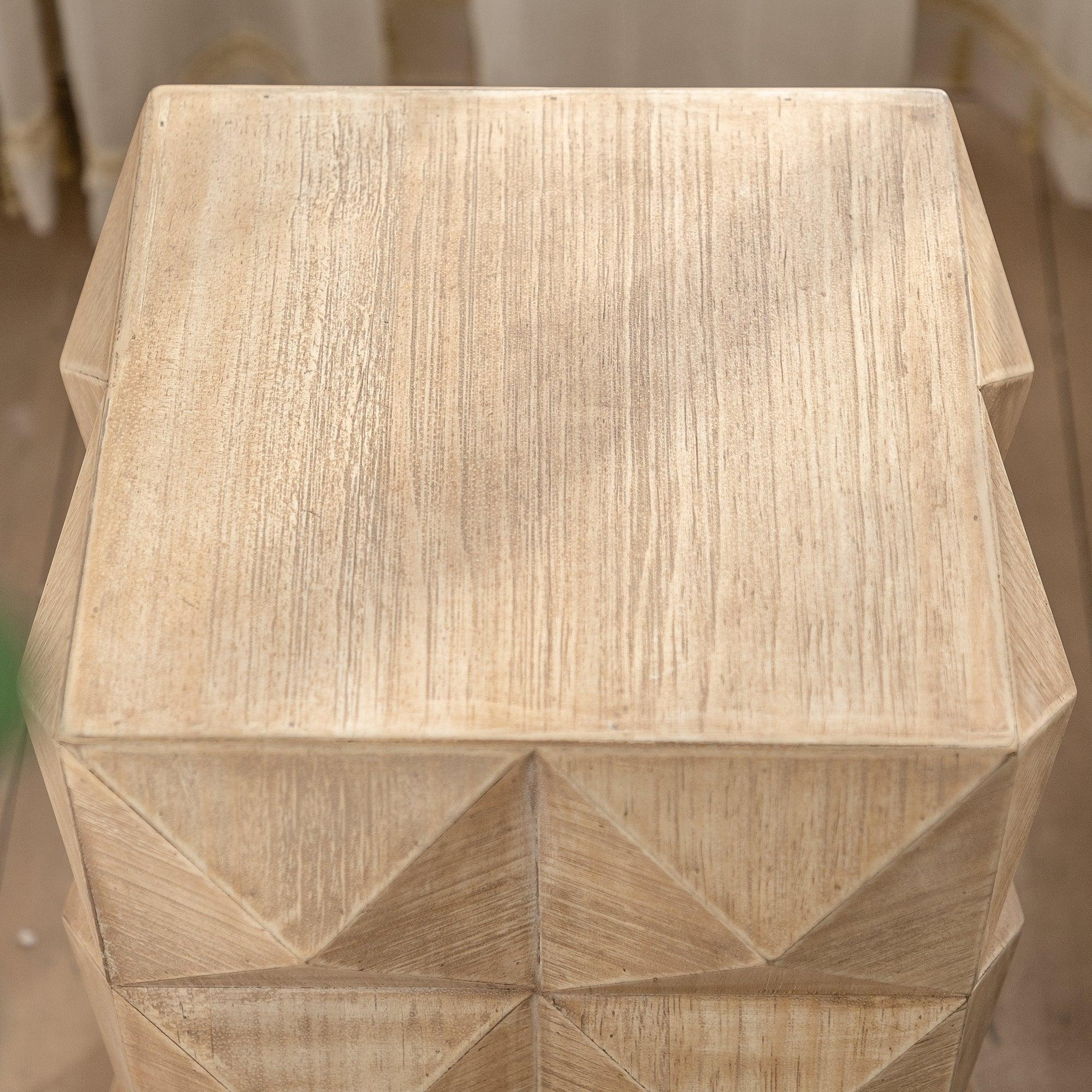 Mesa de centro retro de MDF con diseño tridimensional en relieve de 61 cm de altura