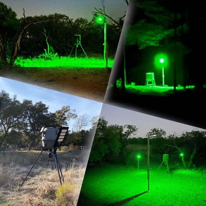 Solar Green Feeder Light for Hunting -12,000 lumens