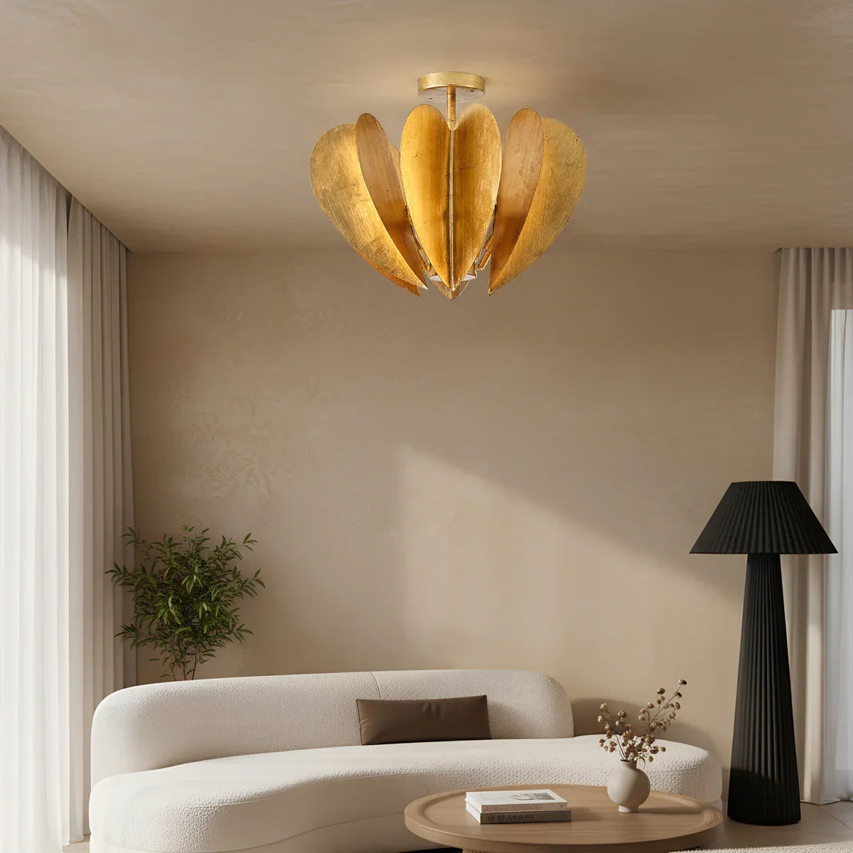 Elvira Farmhouse Gold Hexagonal Ceiling Light