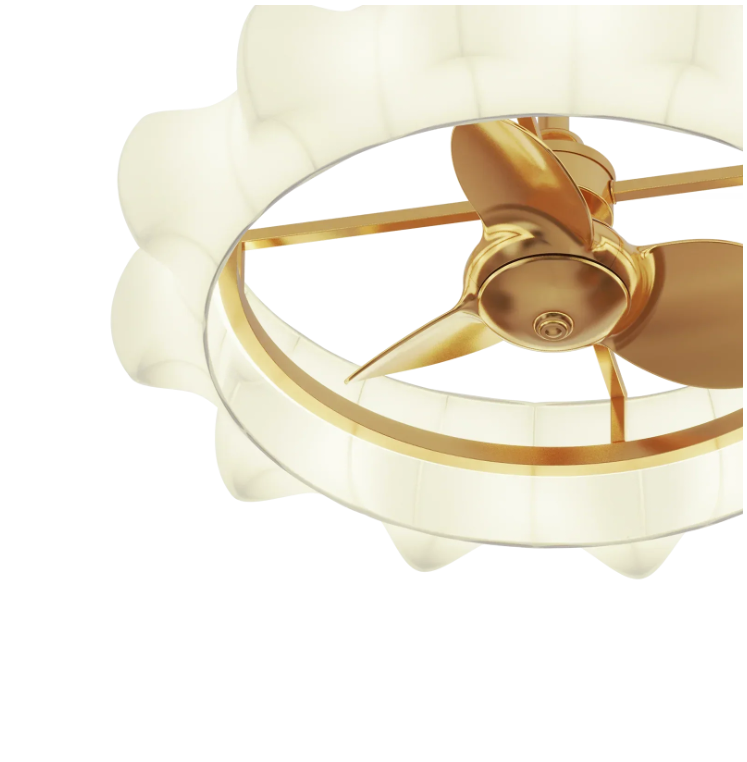 Perimost 30 Inch Electroplated Golden Downrod Mount Luxury Fandelier with Light and Remote Control