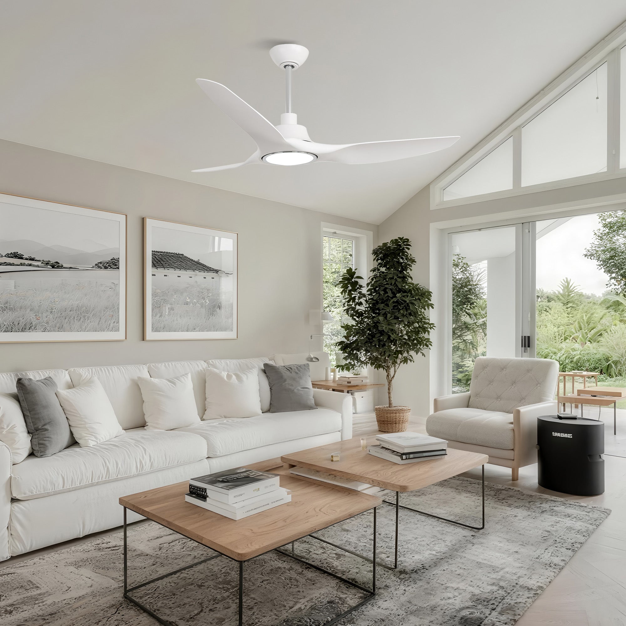 52" Vaczon 3 Blades Ceiling Fan with LED Light and Remote Control