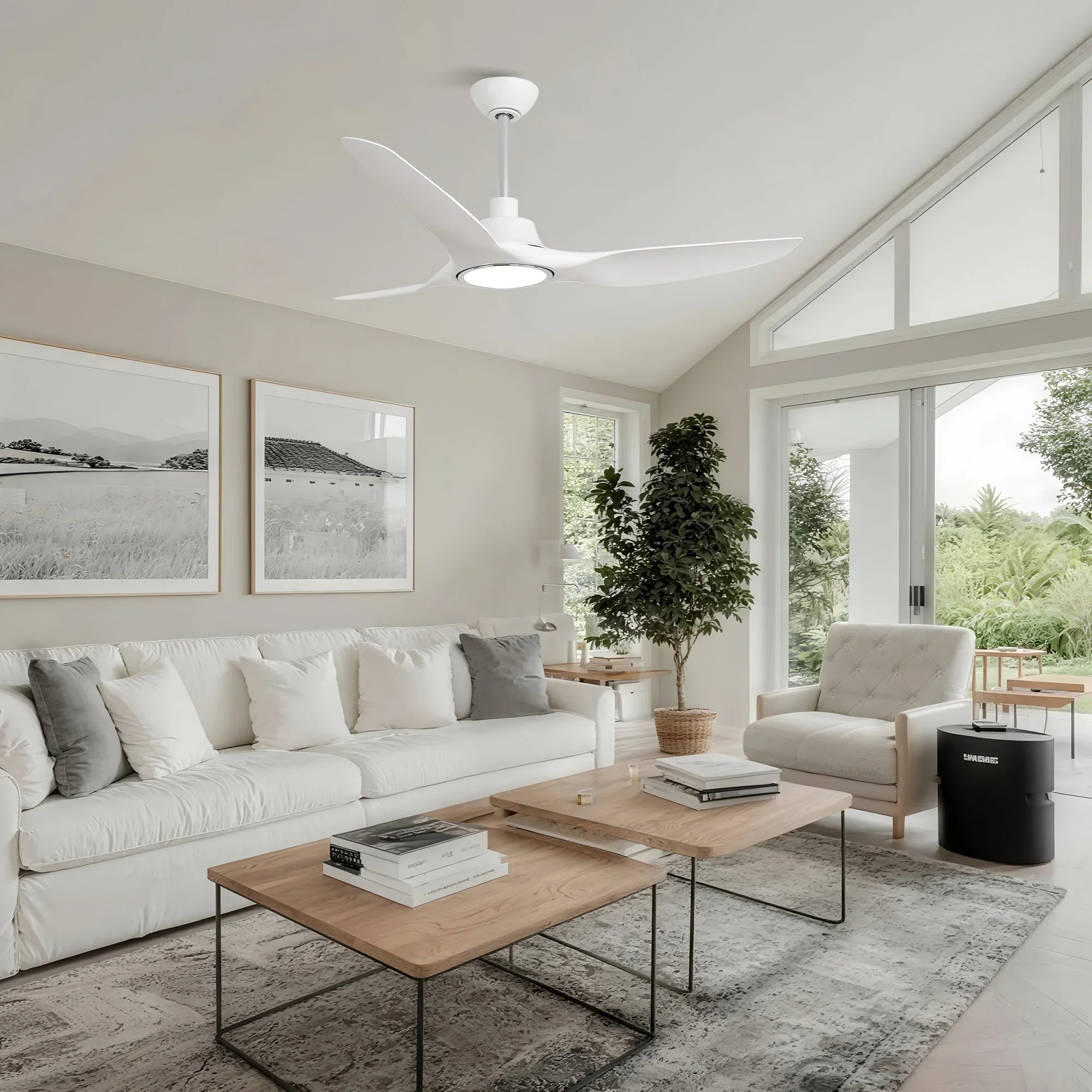 52" Vaczon 3 Blades Ceiling Fan with LED Light and Remote Control