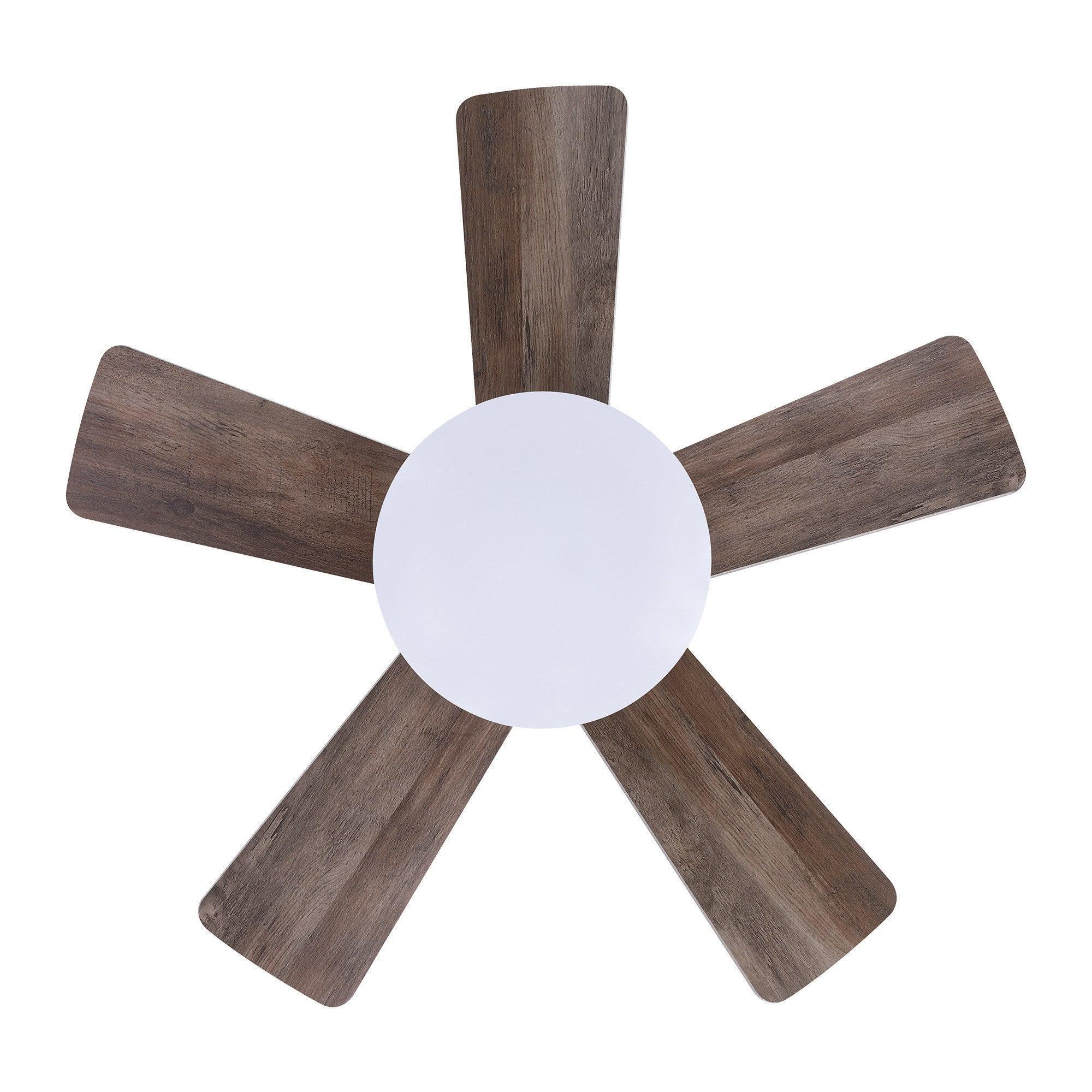 24" Industrial Flush Mount Reversible Iron Ceiling Fan with Lighting and Remote Control - ParrotUncle