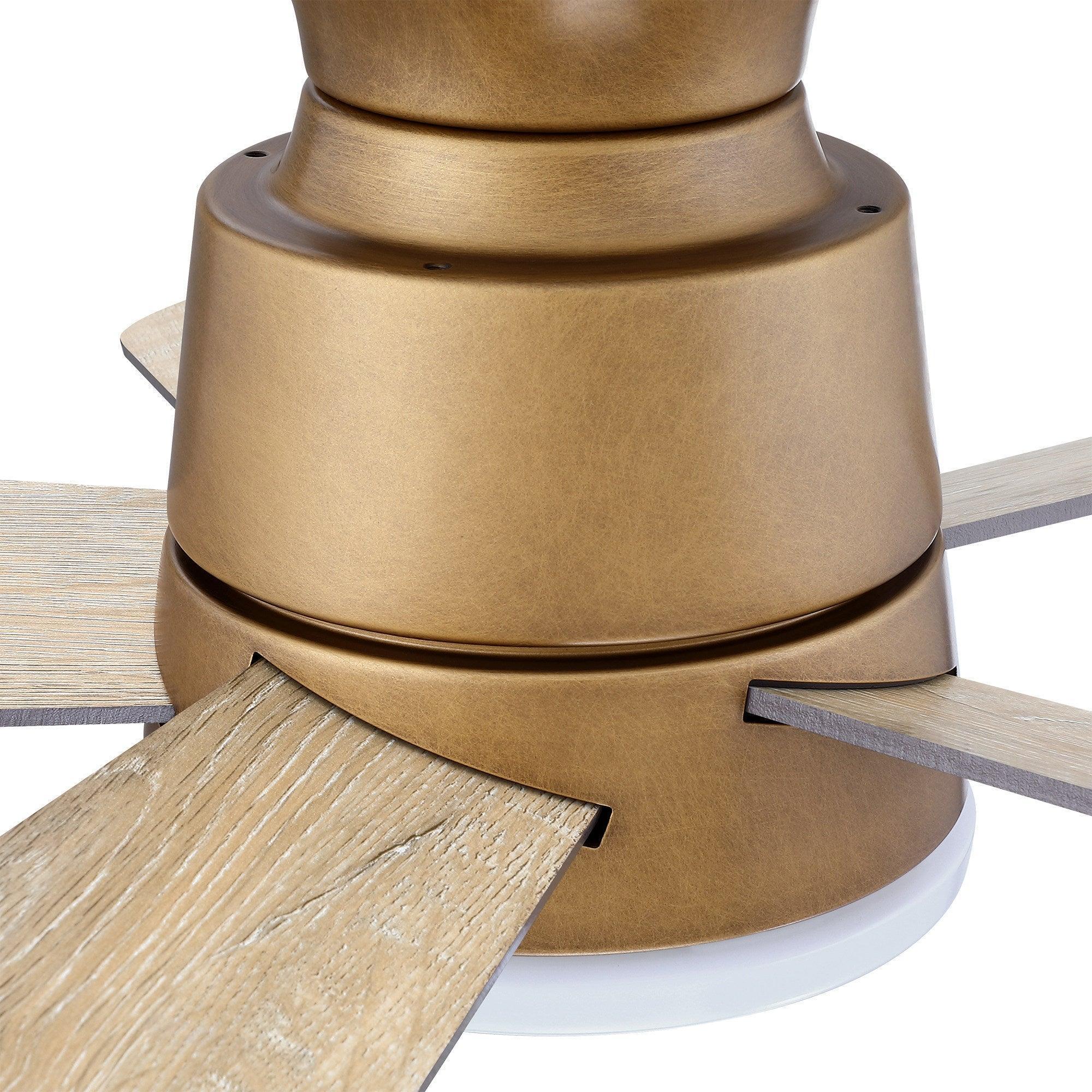 24" Industrial Flush Mount Reversible Iron Ceiling Fan with Lighting and Remote Control - ParrotUncle