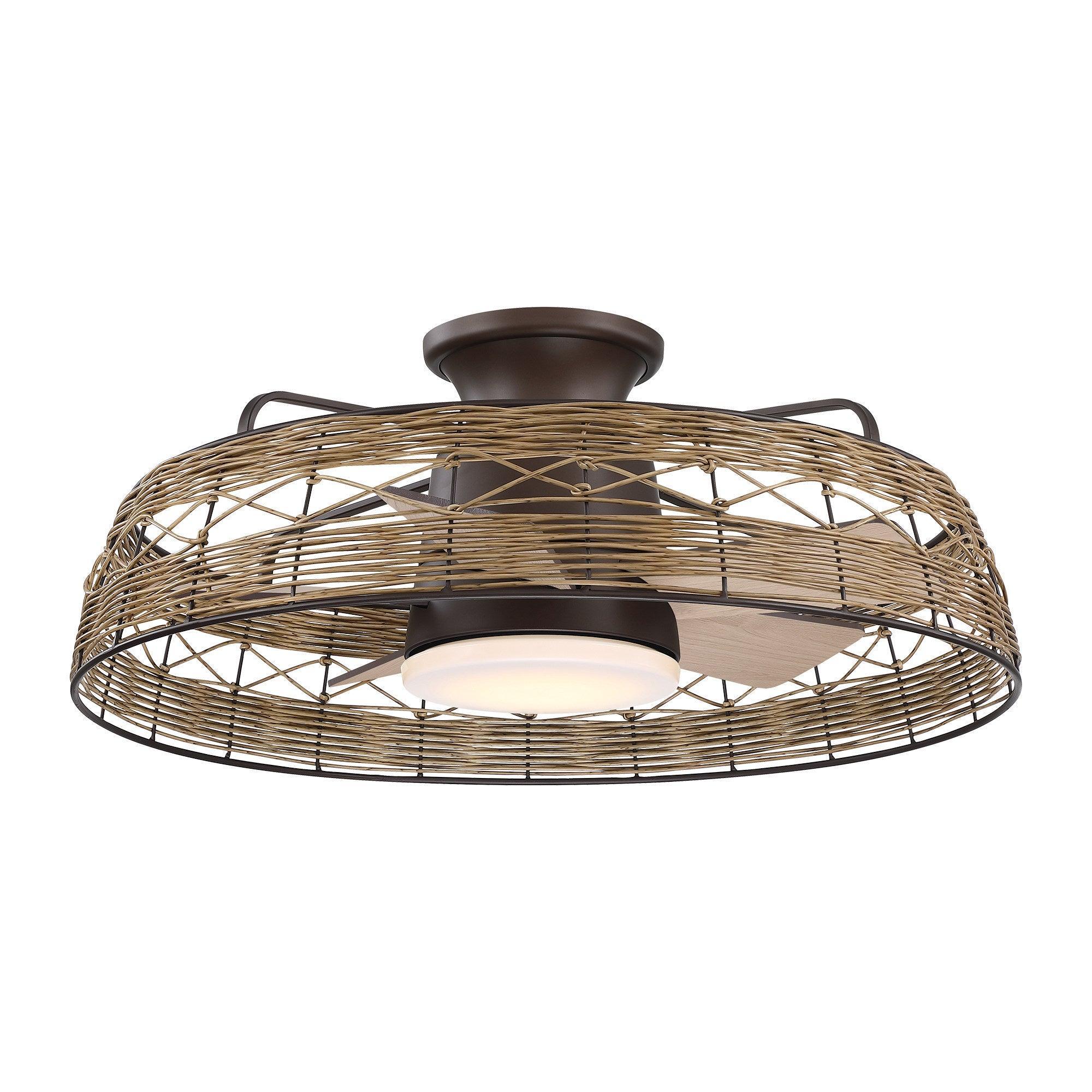 27" Farmhouse Flush Mount Reversible Ceiling Fan with Lighting and Remote Control - ParrotUncle