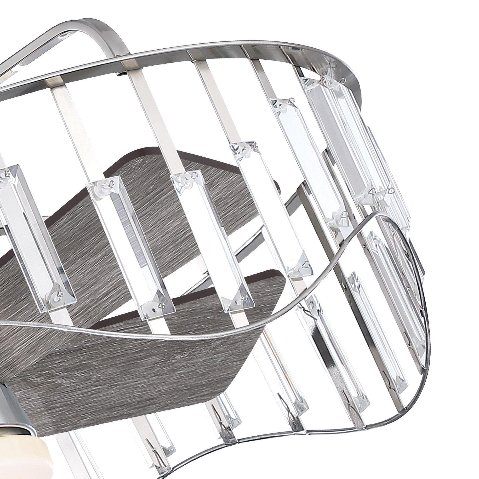 27" Modern Brush Nickel Flush Mount Reversible Ceiling Fan with Lighting and Remote Control - ParrotUncle