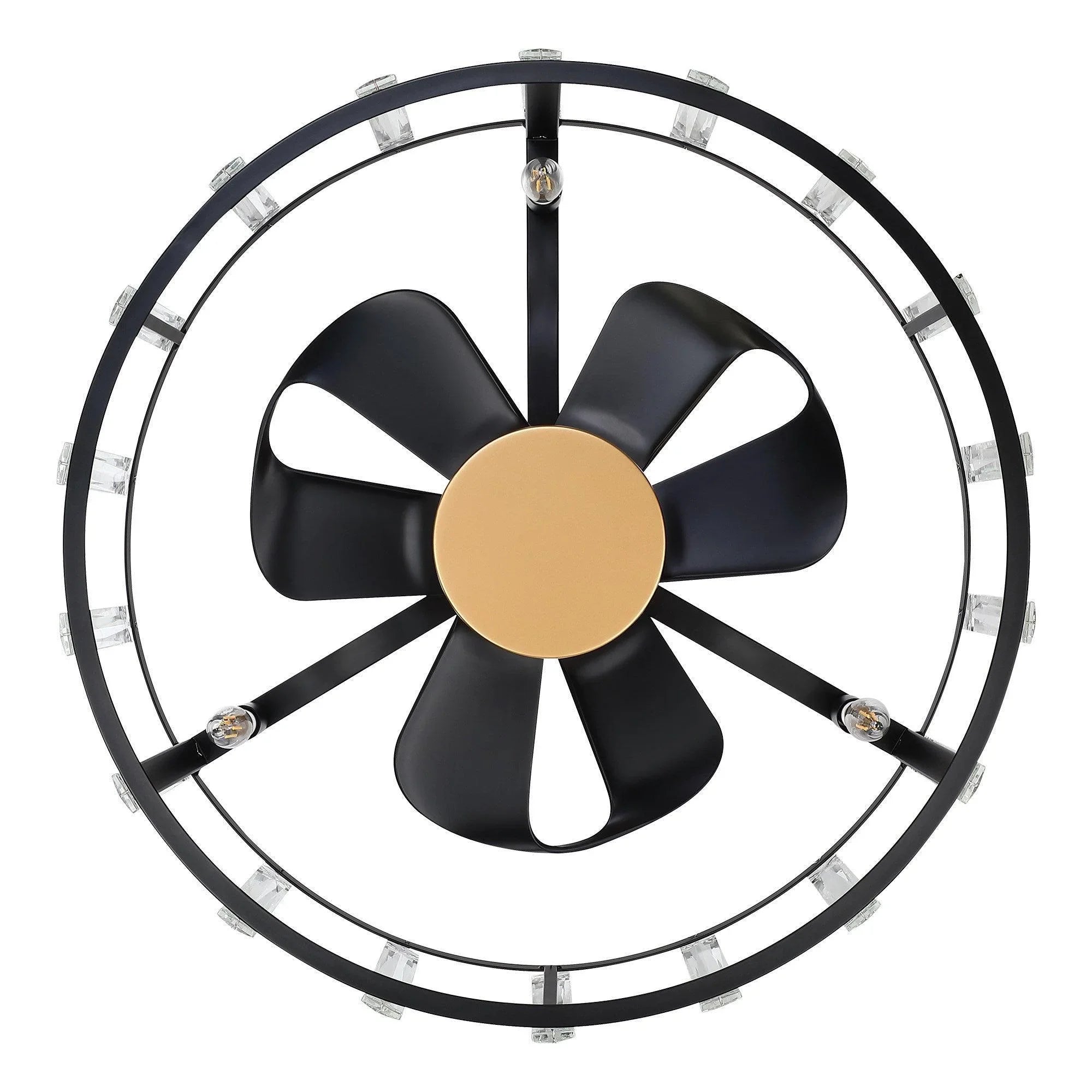 27" Modern DC Motor Downrod Mount Reversible Crystal Ceiling Fan with Lighting and Remote Control - ParrotUncle