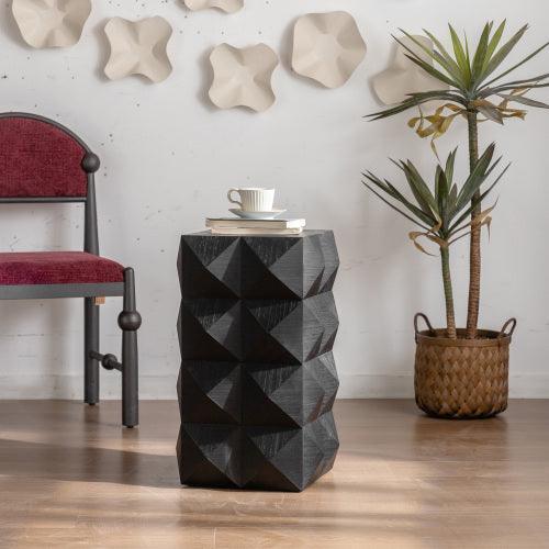 Mesa de centro retro de MDF con diseño tridimensional en relieve de 61 cm de altura