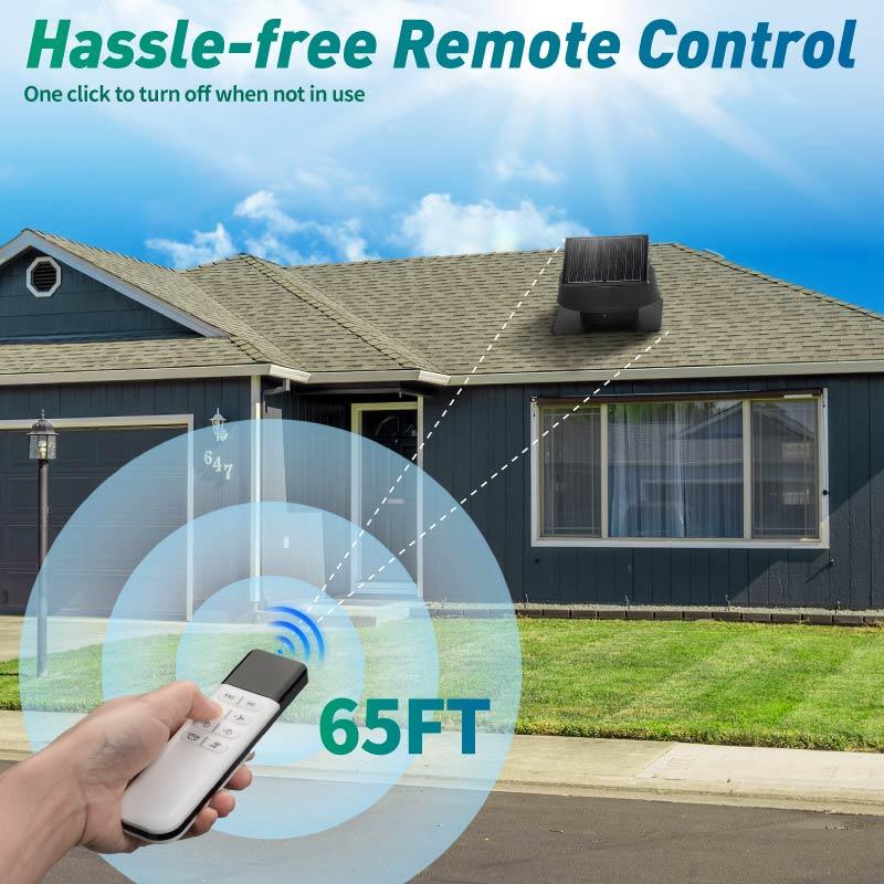 42W 12" Solar Attic Fan with Smart Power Adapter+Remote