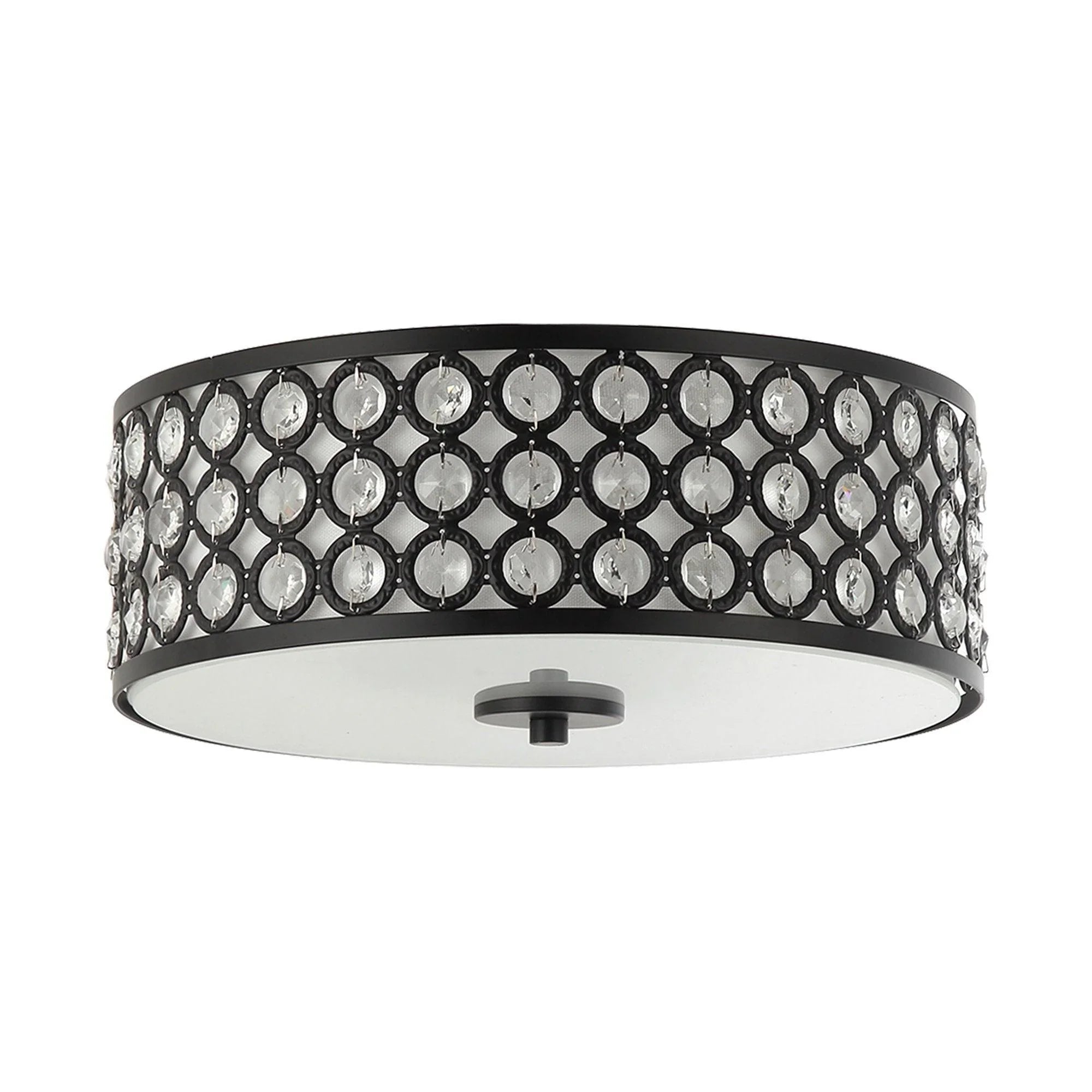 3-Light Modern LED Flush Mount Light with Crystal - ParrotUncle