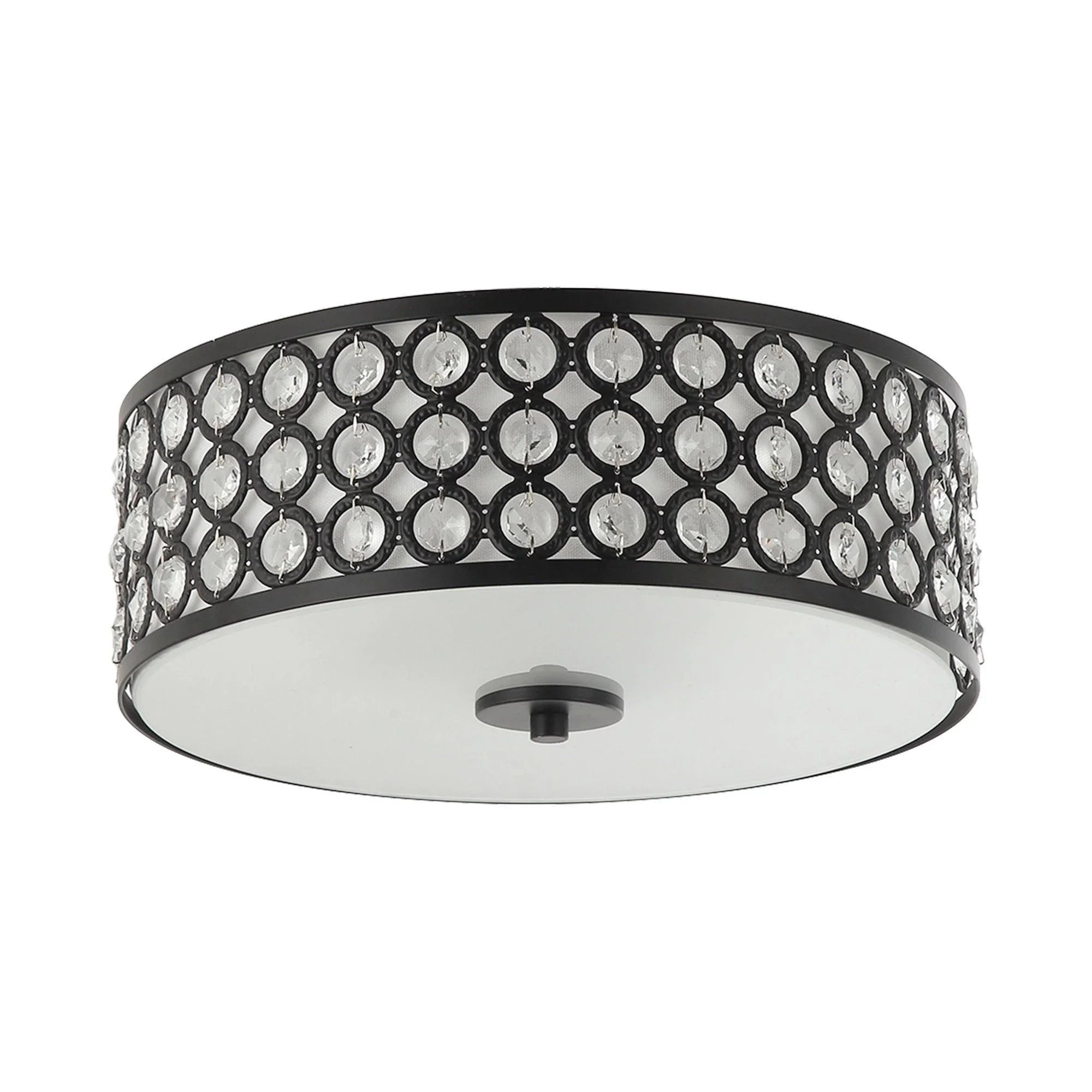 3-Light Modern LED Flush Mount Light with Crystal - ParrotUncle