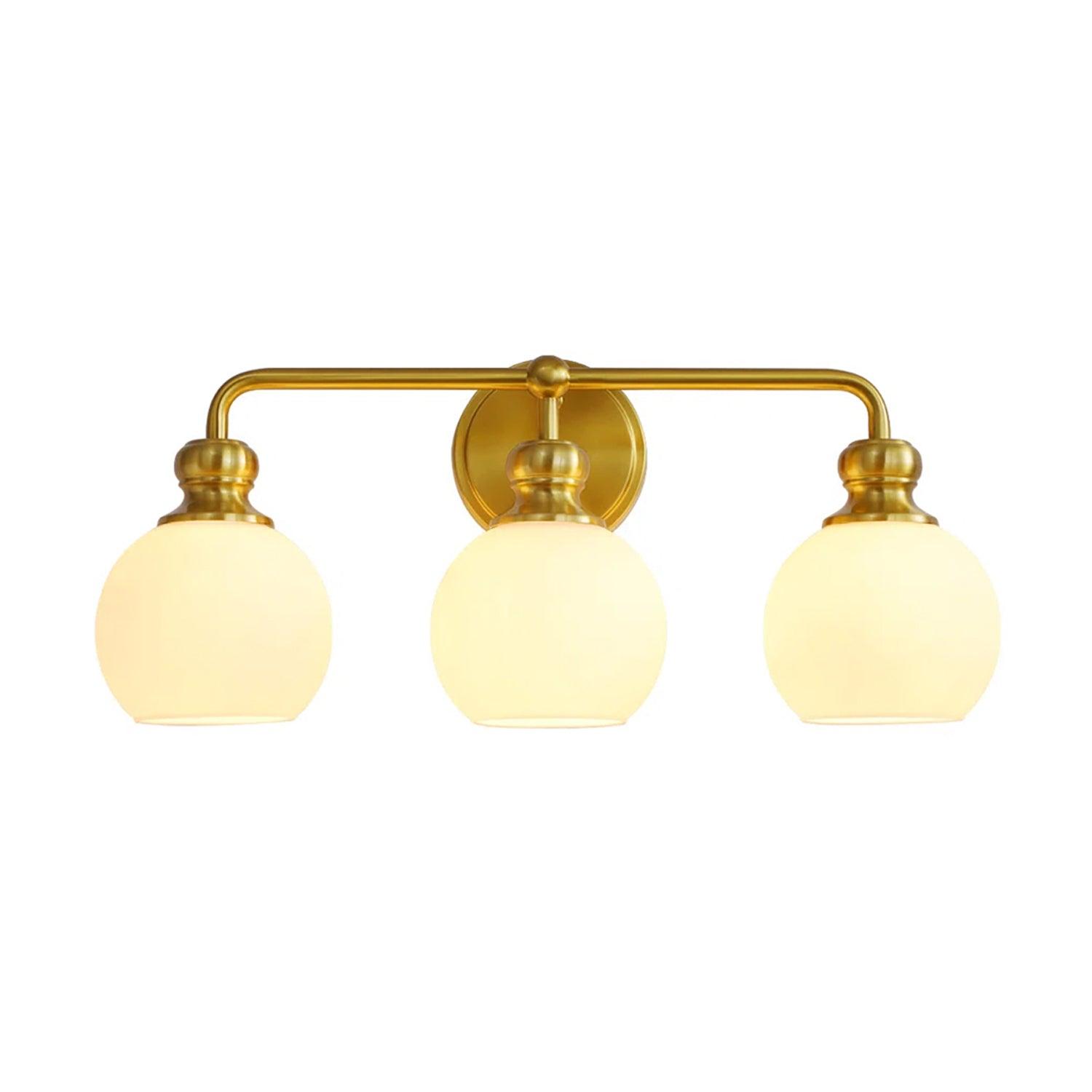 Irvine Gold Modern Frosted Glass 3-Light Vanity Light
