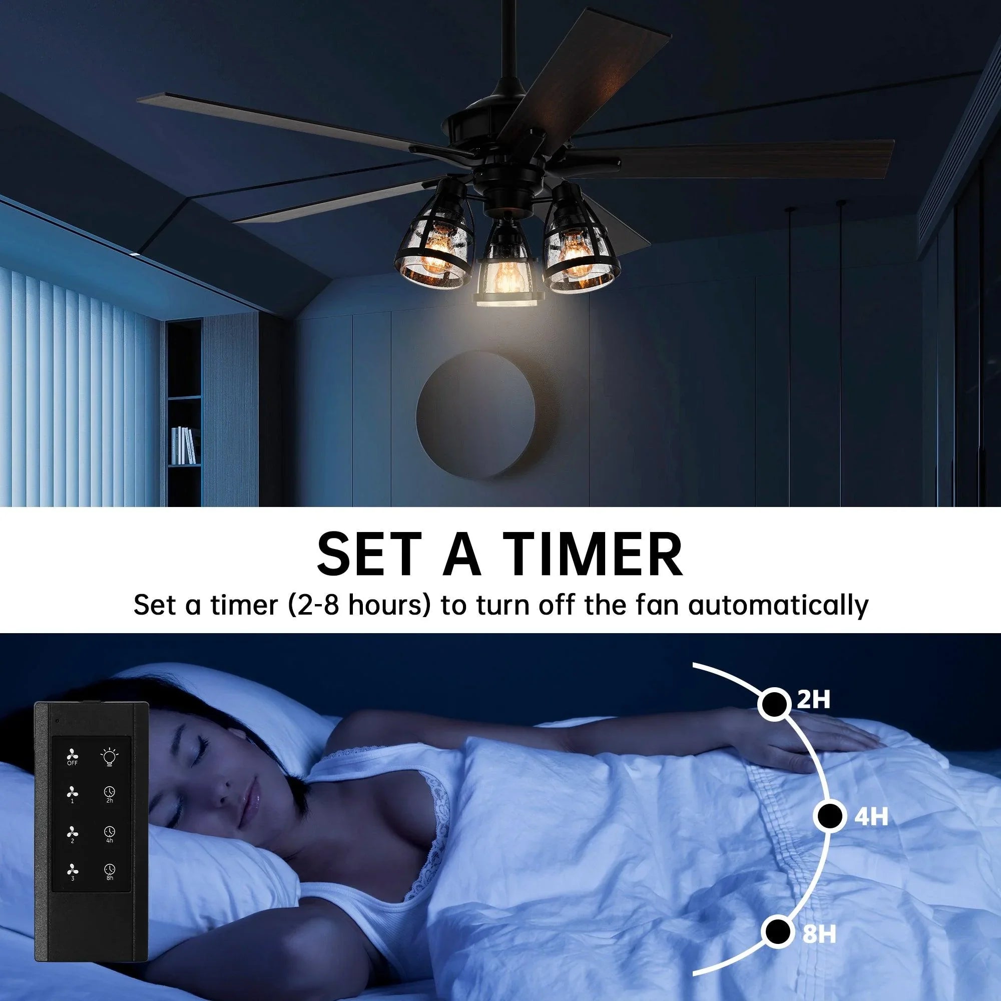 52" Kashmir Traditional Downrod Mount Reversible Ceiling Fan with Lighting and Remote Control