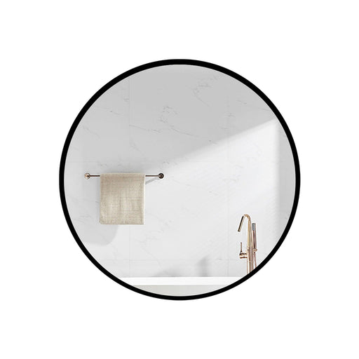 4.9 in. D x 30 in. W x 4 in. H Black Metal Round Framed Bathroom Surface Mount or Recess Medicine Cabinet with Mirror - ParrotUncle