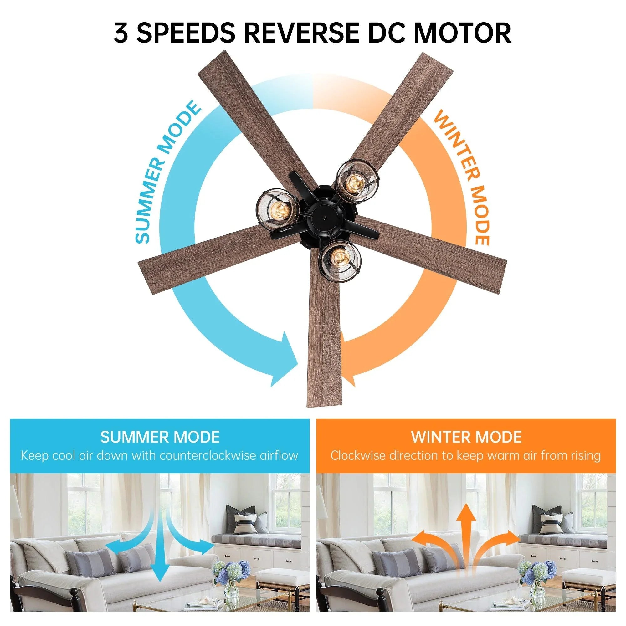 52" Kashmir Traditional Downrod Mount Reversible Ceiling Fan with Lighting and Remote Control