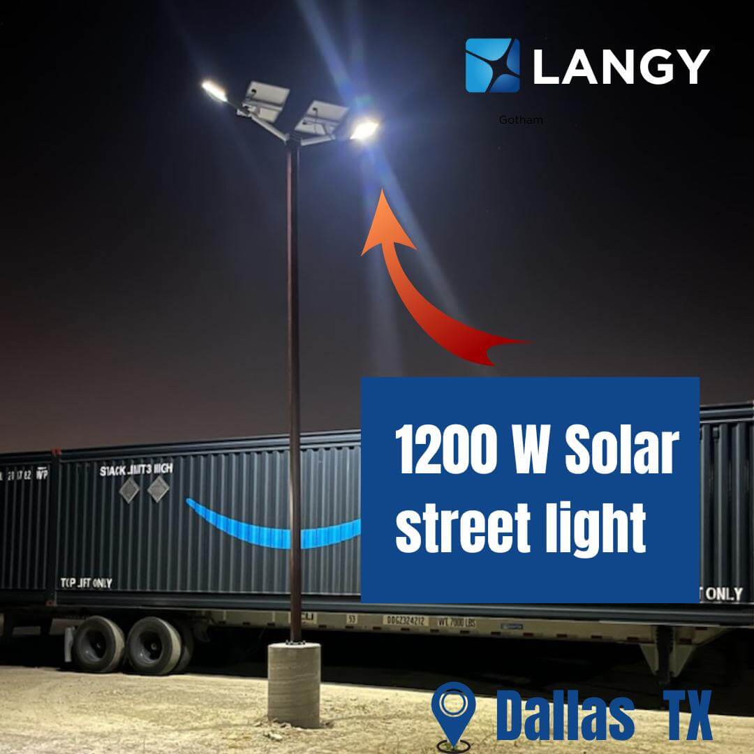 1200W solar street light with pole -30,000lumens