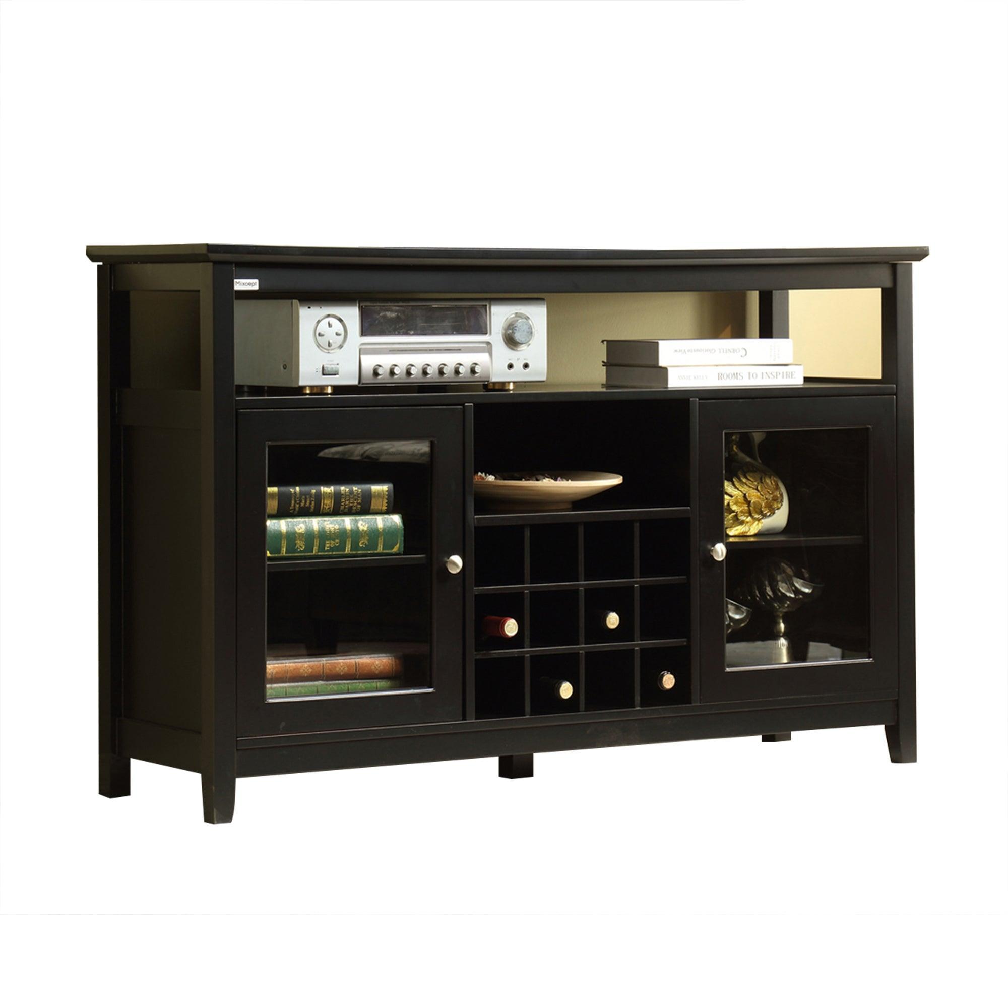 51" Wide Wood Cupboard Buffet Storage Cabinet with Wine Rack for 12-Bottles - ParrotUncle