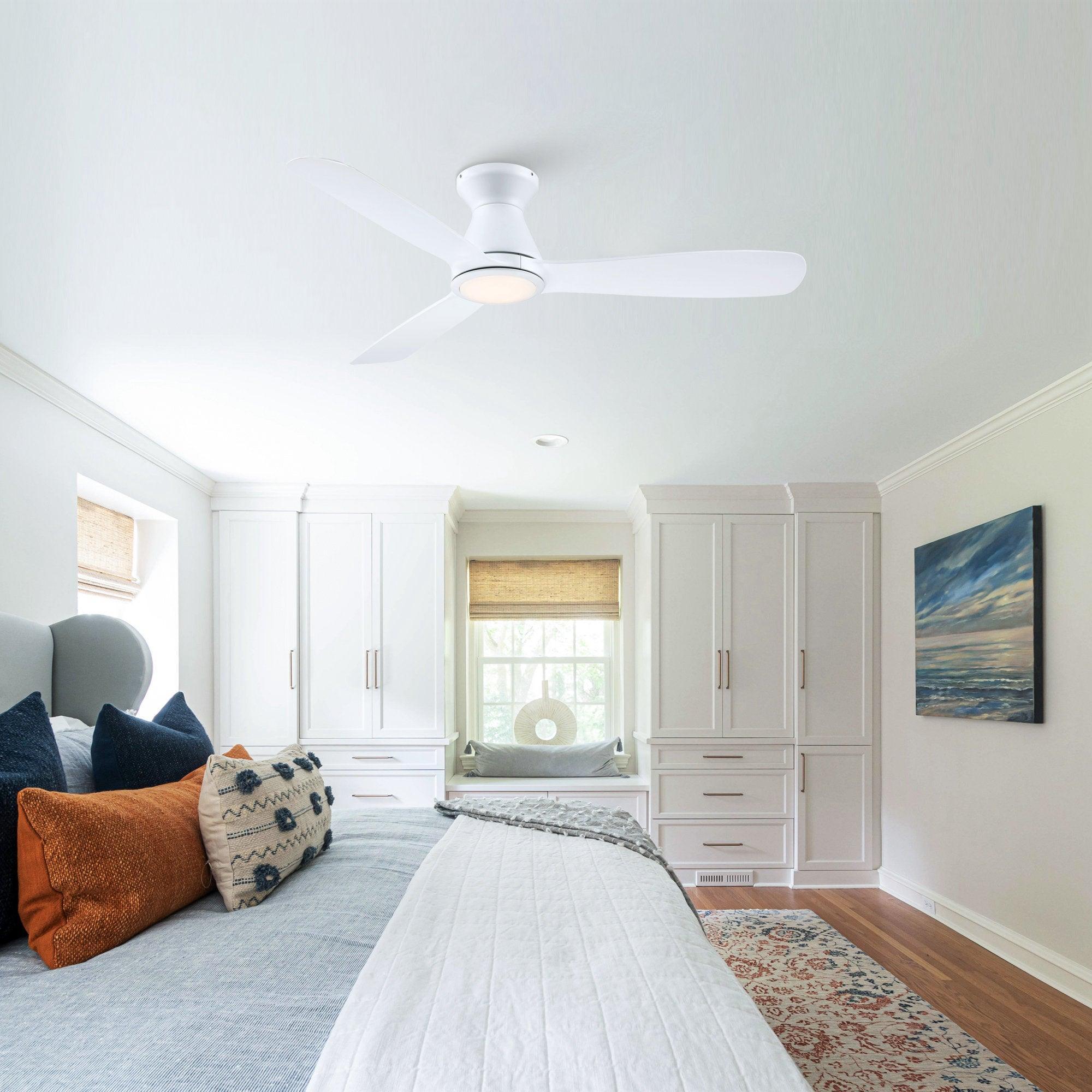 52" Ahmedabad Industrial DC Motor Flush Mount Reversible Ceiling Fan with LED Lighting and Remote Control - ParrotUncle
