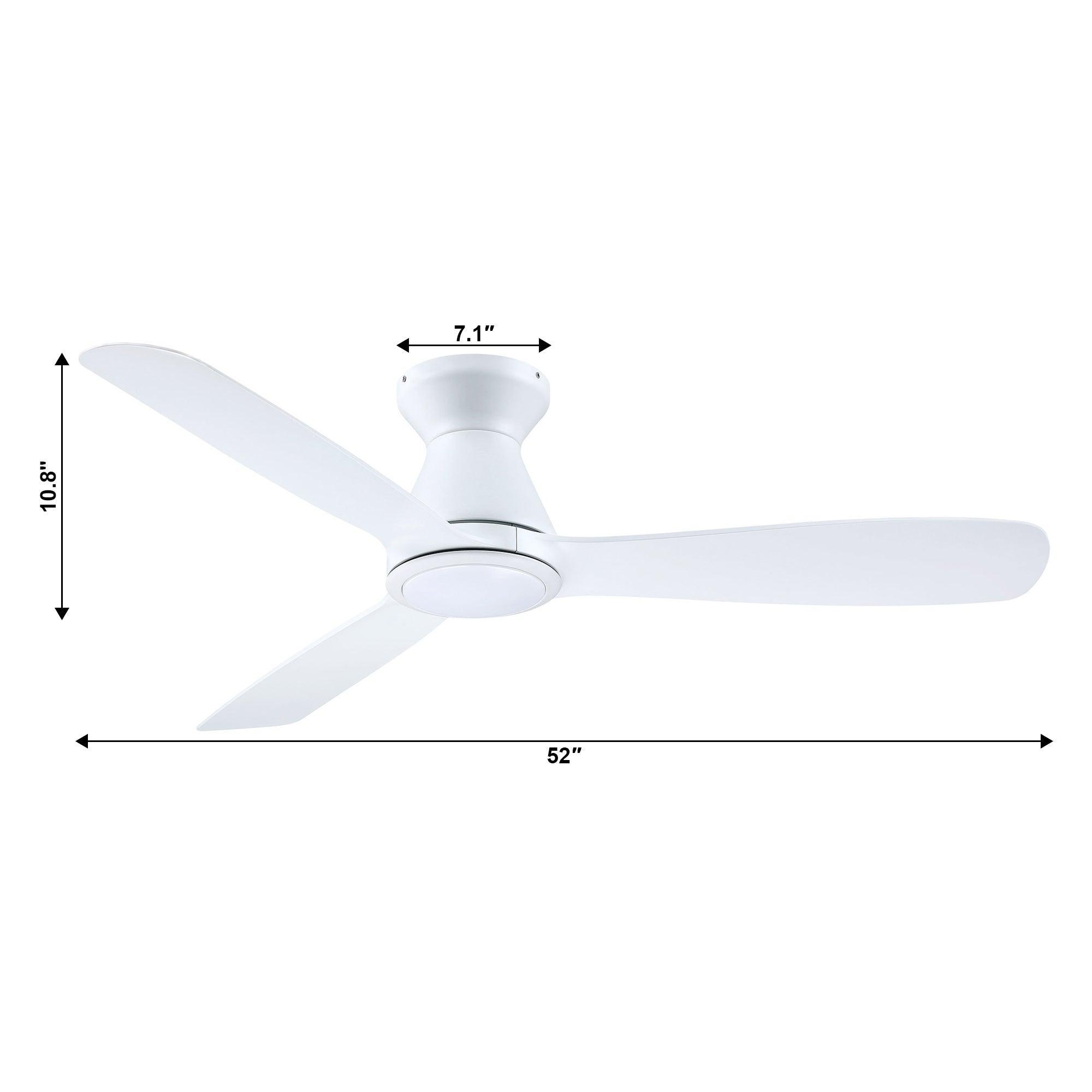 52" Ahmedabad Industrial DC Motor Flush Mount Reversible Ceiling Fan with LED Lighting and Remote Control - ParrotUncle