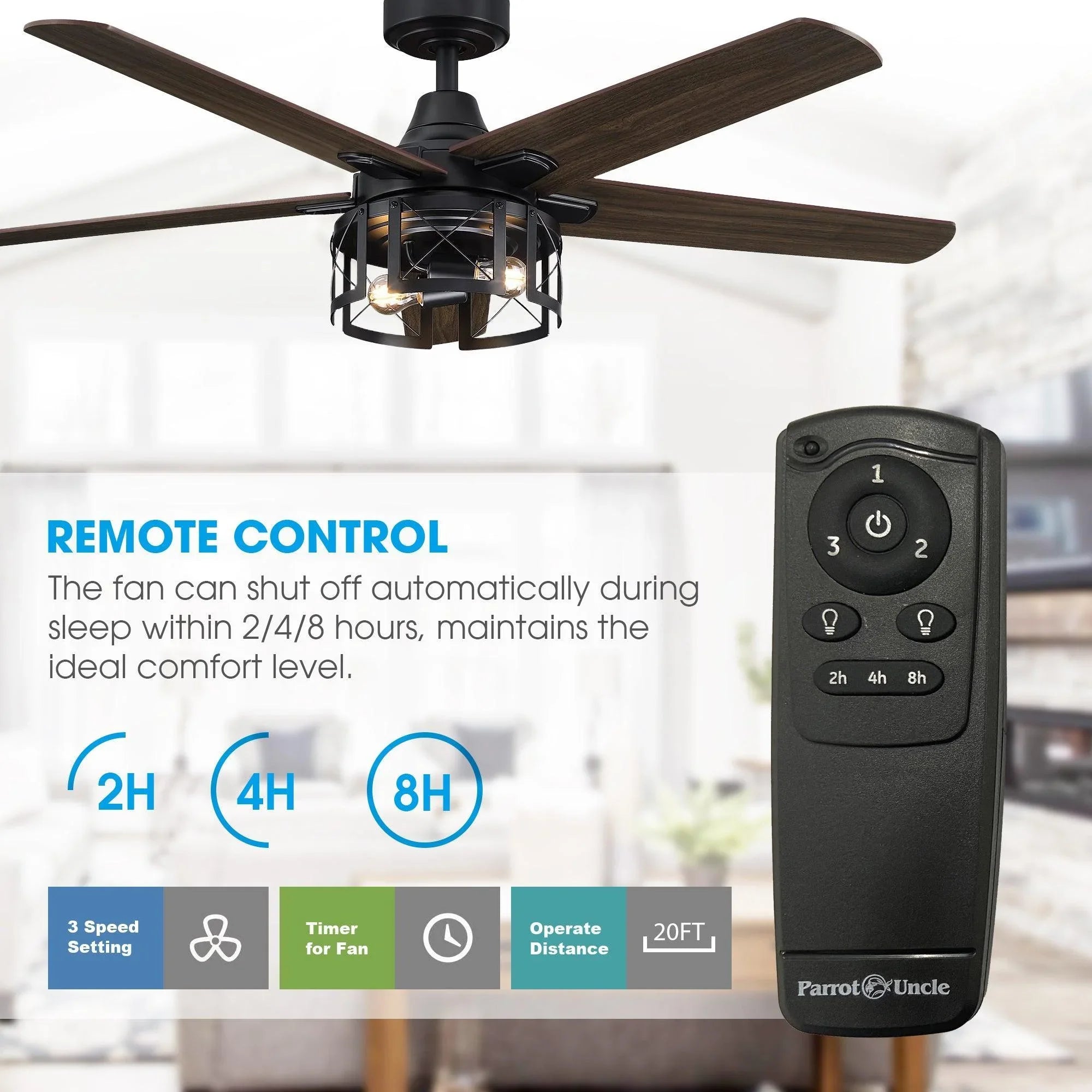 52" Kolkata Industrial Downrod Mount Reversible Ceiling Fan with Lighting and Remote Control - ParrotUncle