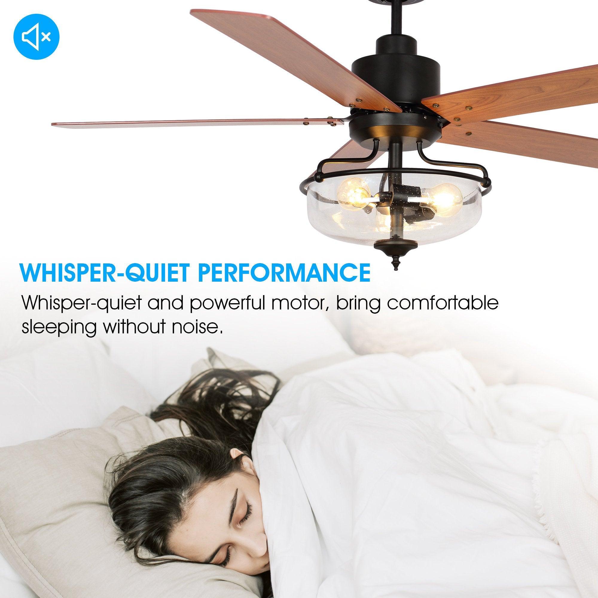 52" Mumbai Industrial Downrod Mount Reversible Ceiling Fan with Lighting and Remote Control - ParrotUncle