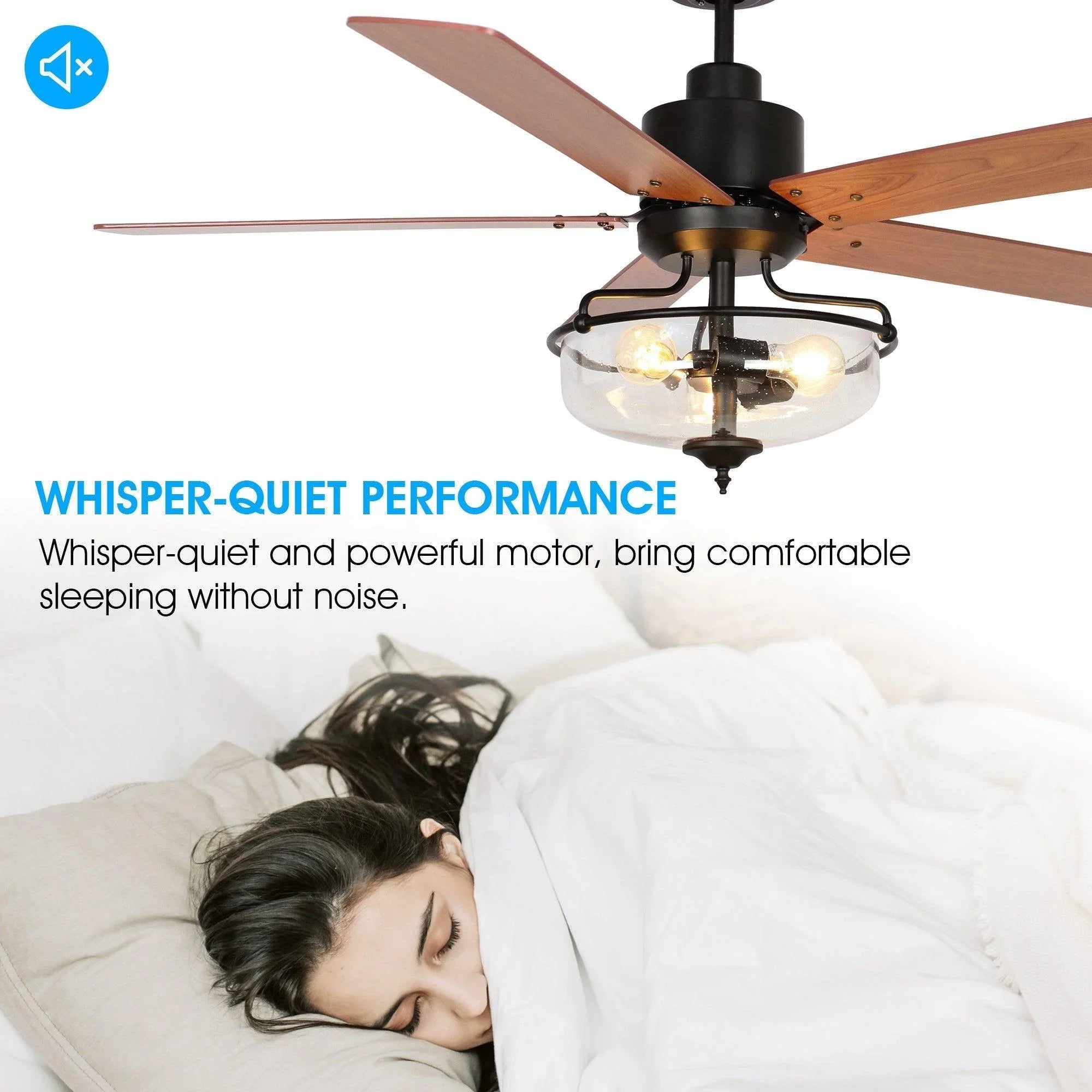 52" Mumbai Industrial Downrod Mount Reversible Ceiling Fan with Lighting and Remote Control - ParrotUncle