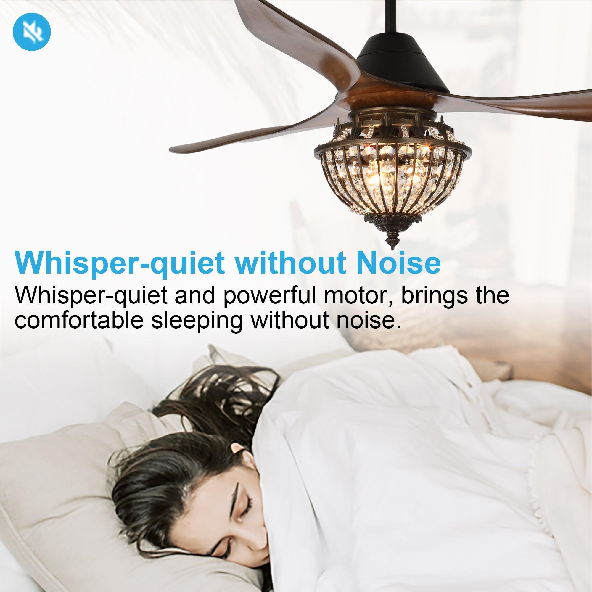 52" Vicky Rustic DC Motor Downrod Mount Reversible Ceiling Fan with Lighting and Remote Control - ParrotUncle