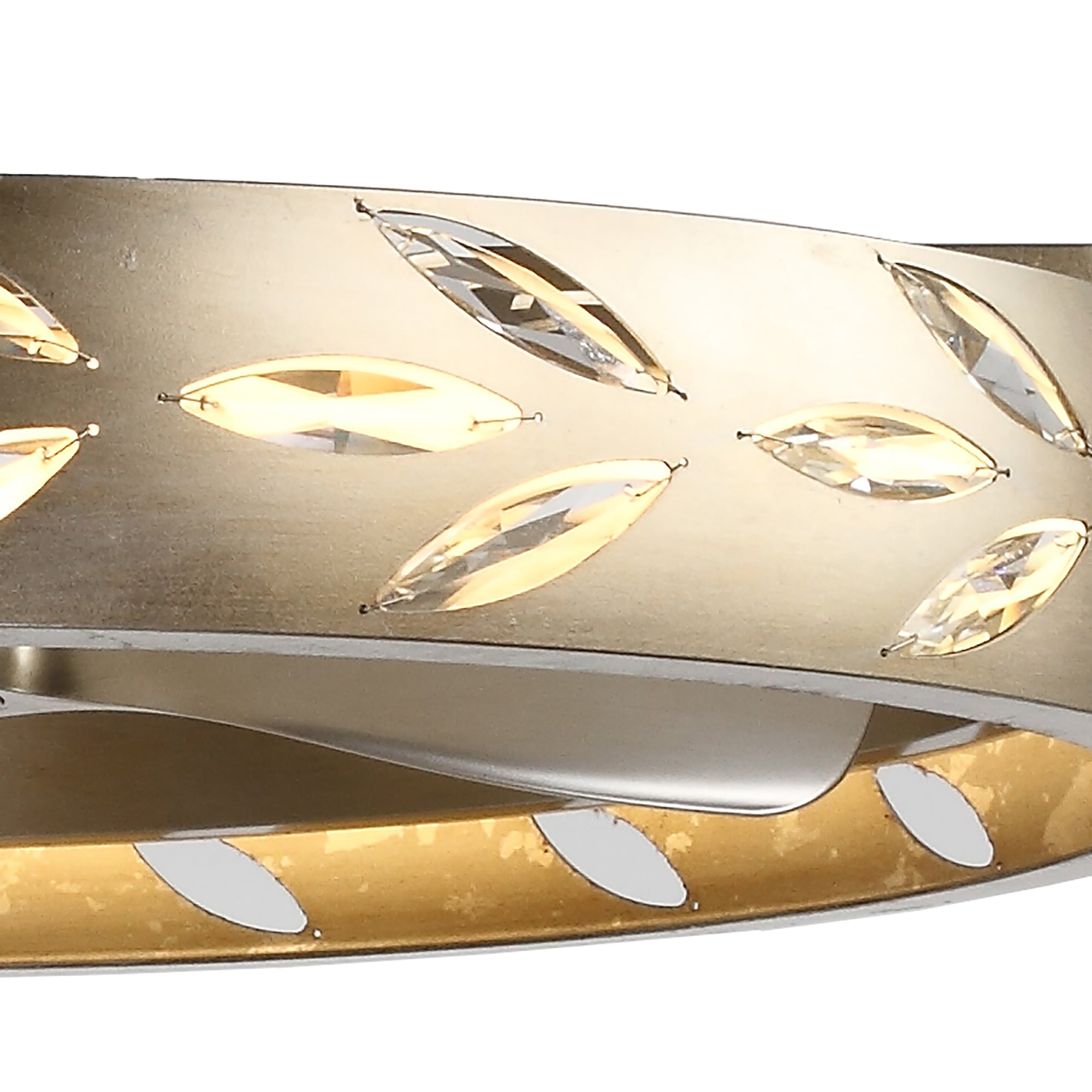 Perimost 29 Inch Antique Silver Downrod Mount Luxury Fandelier with Light and Remote Control